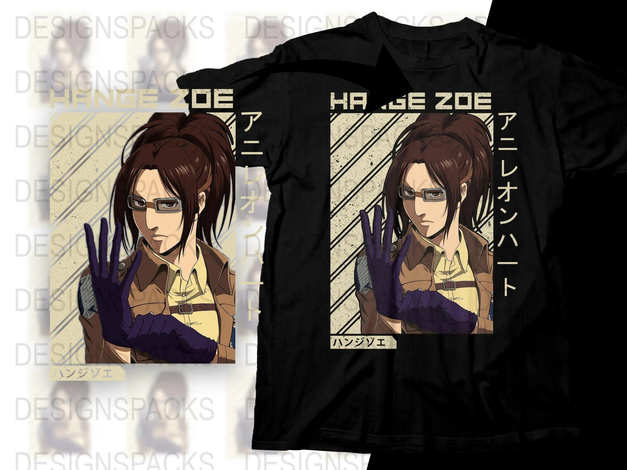 Attack on Titan Hange Zoe Stylish Anime Art Png Digital Download