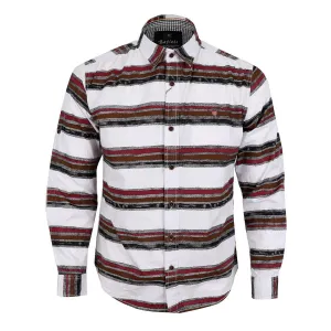 Bajieli Executive White With Wine, Brown, And Black Colored LongSleeve Shirt