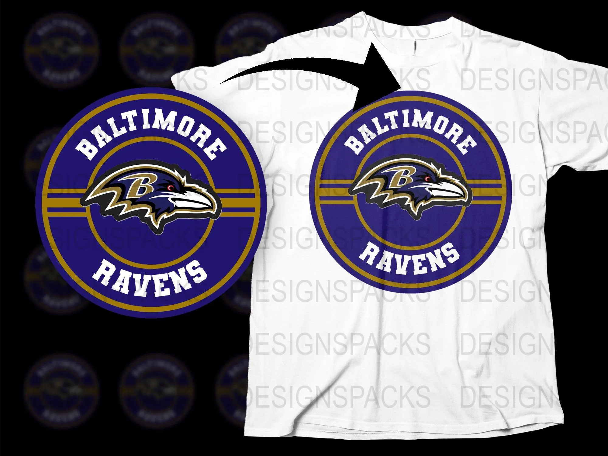 Baltimore Ravens Fans Iconic Graphic Png Digital Download