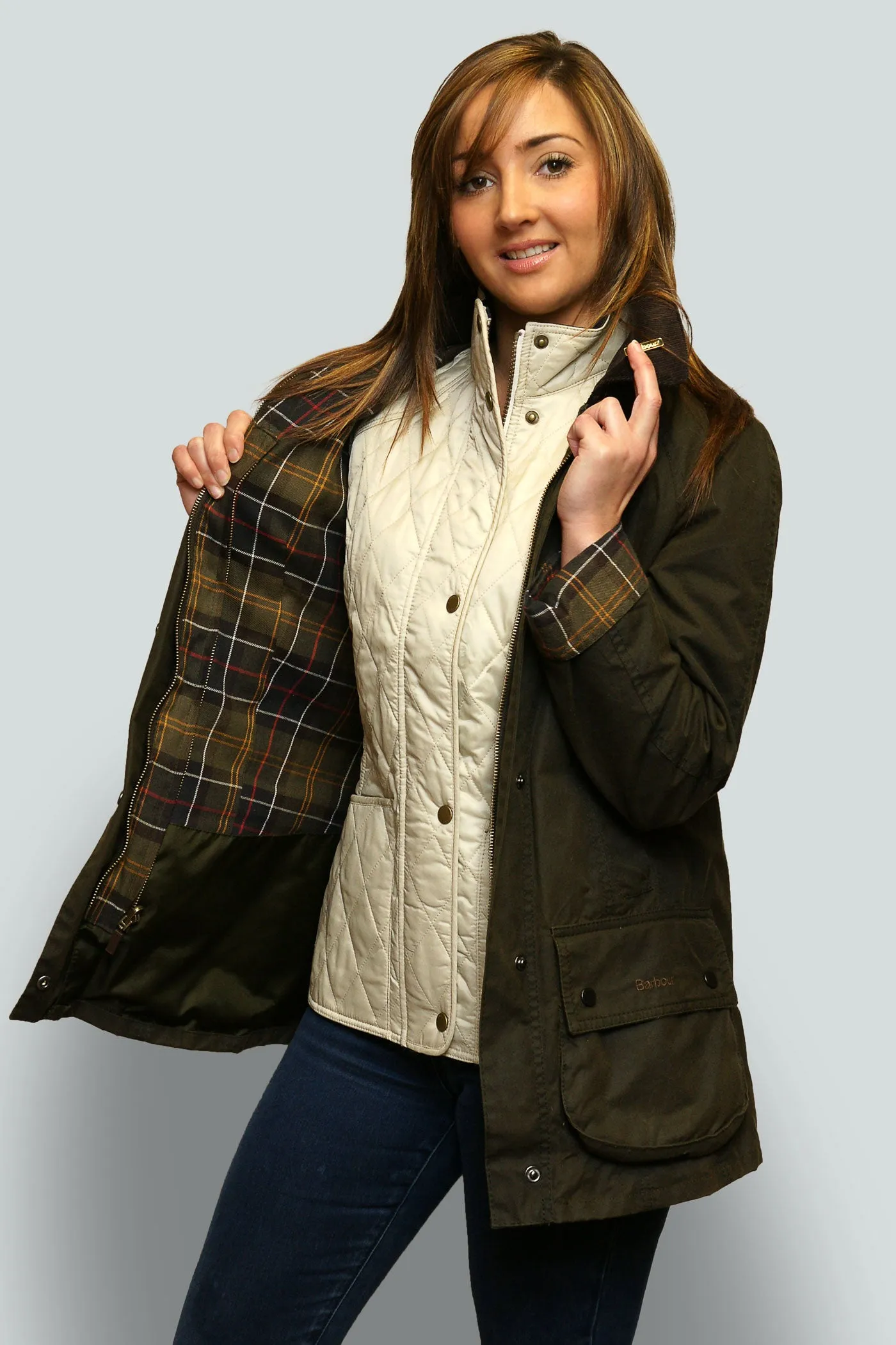 Barbour Classic Beadnell - Ladies Wax Jacket - Olive Green - LWX0668OL71