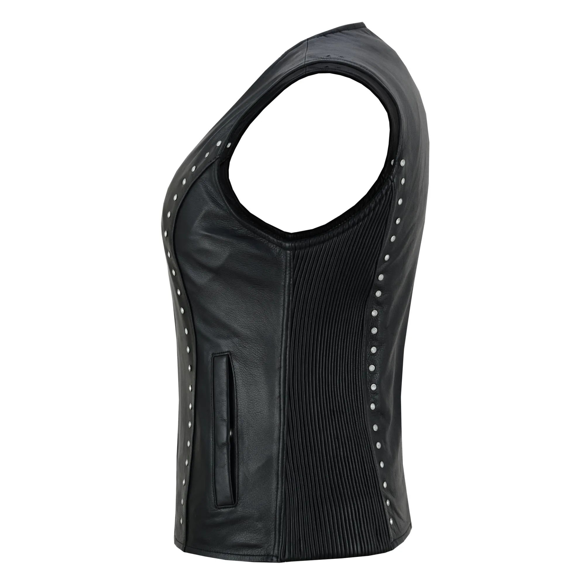 Biker Babe Women’s Studded Leather Motorcycle Vest