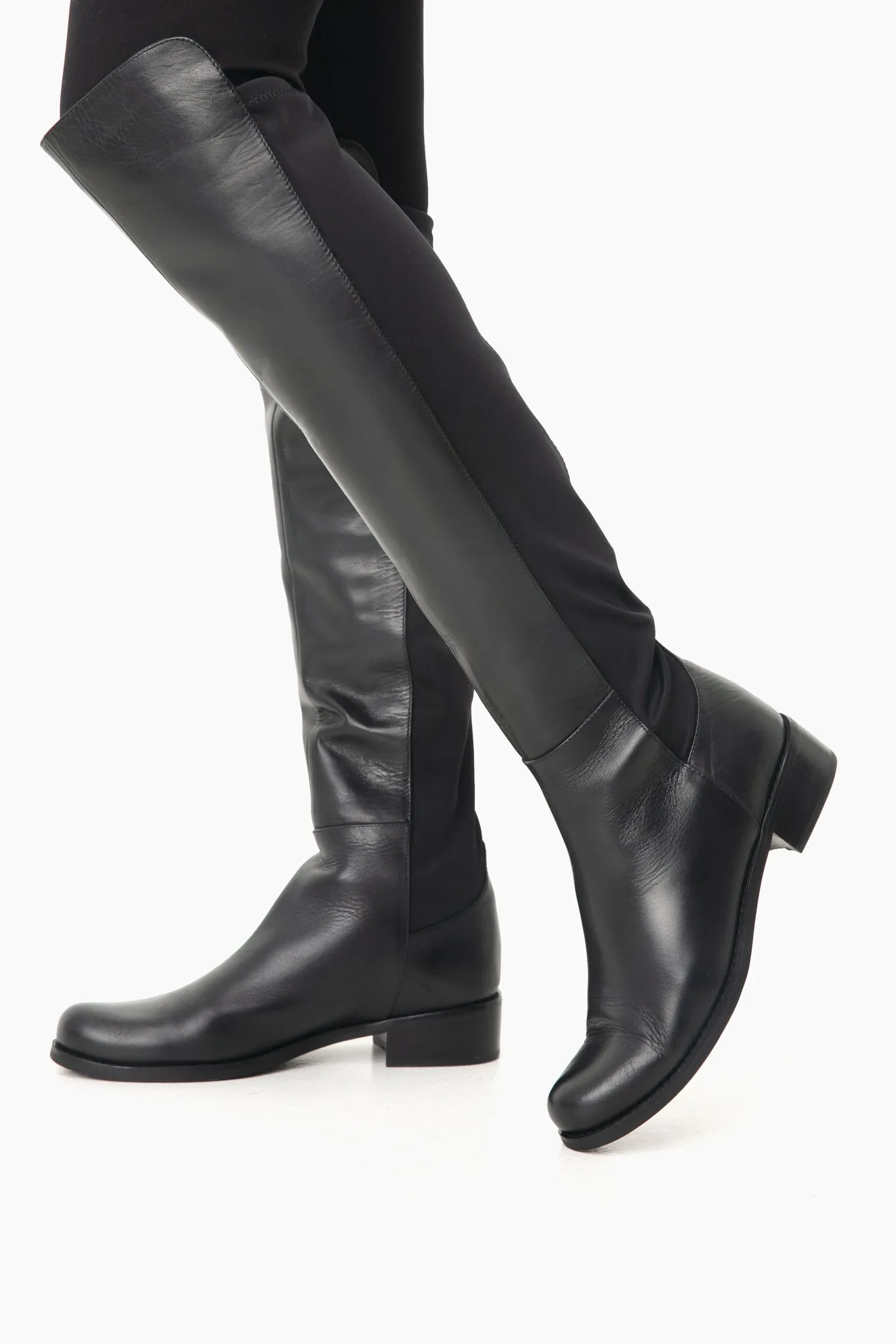 Black Leather Velma Boots