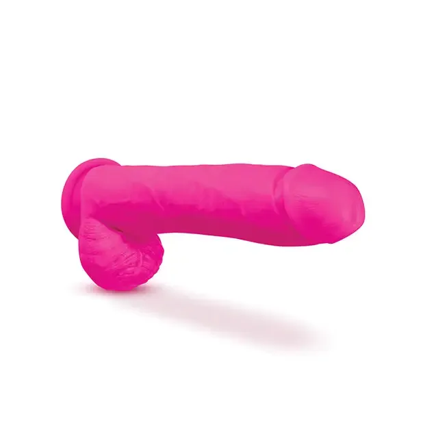 Blush Au Naturel Bold Huge 10 in. Posable Dual Density Dildo with Balls & Suction Cup Pink