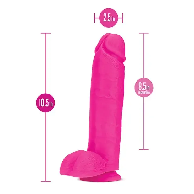 Blush Au Naturel Bold Huge 10 in. Posable Dual Density Dildo with Balls & Suction Cup Pink