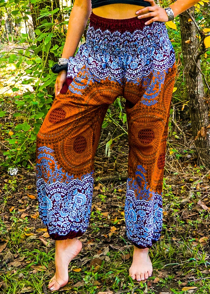 Brown Mandala Harem Pants