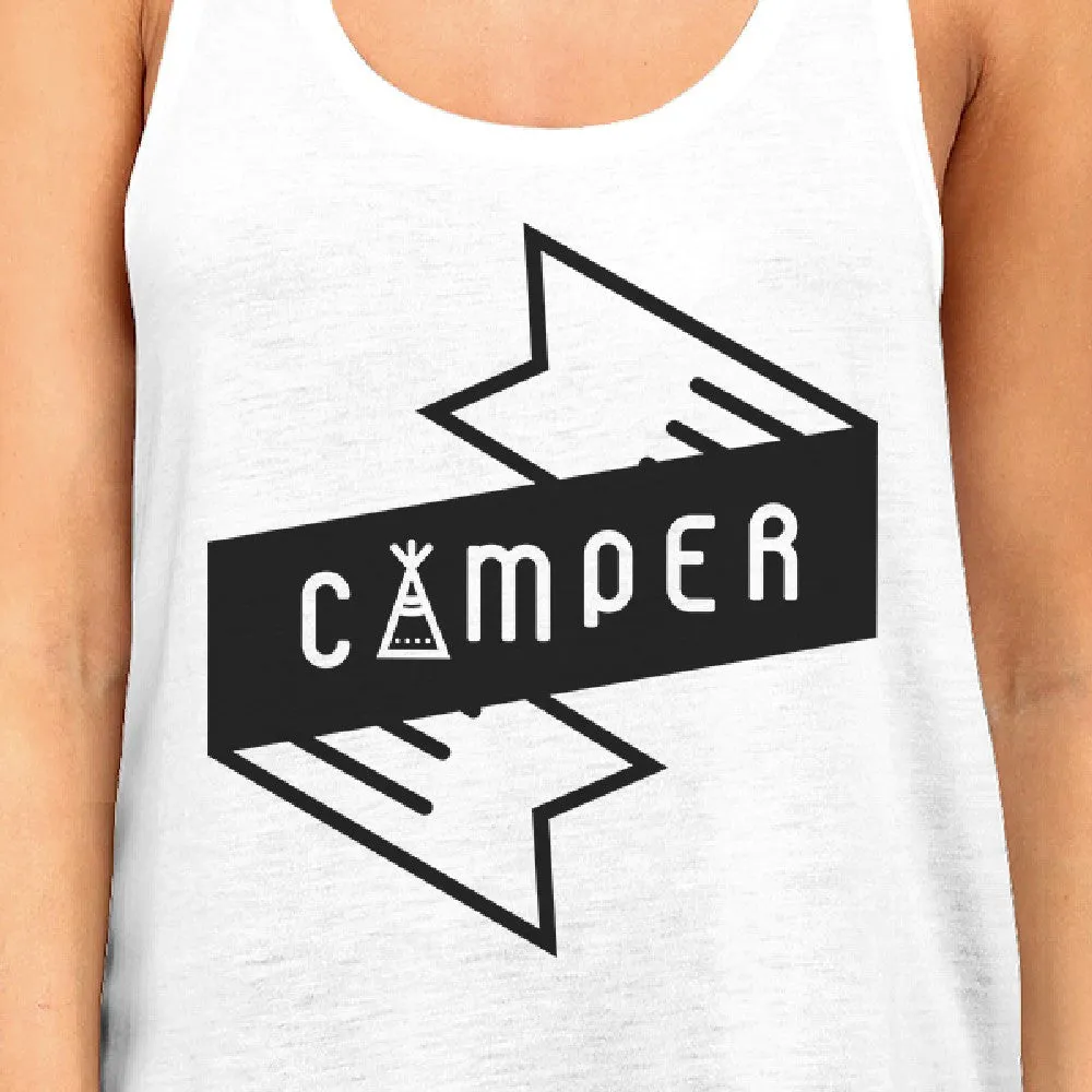 Camper Women's White Tank Top Unique Design Tanks For Summer Trip