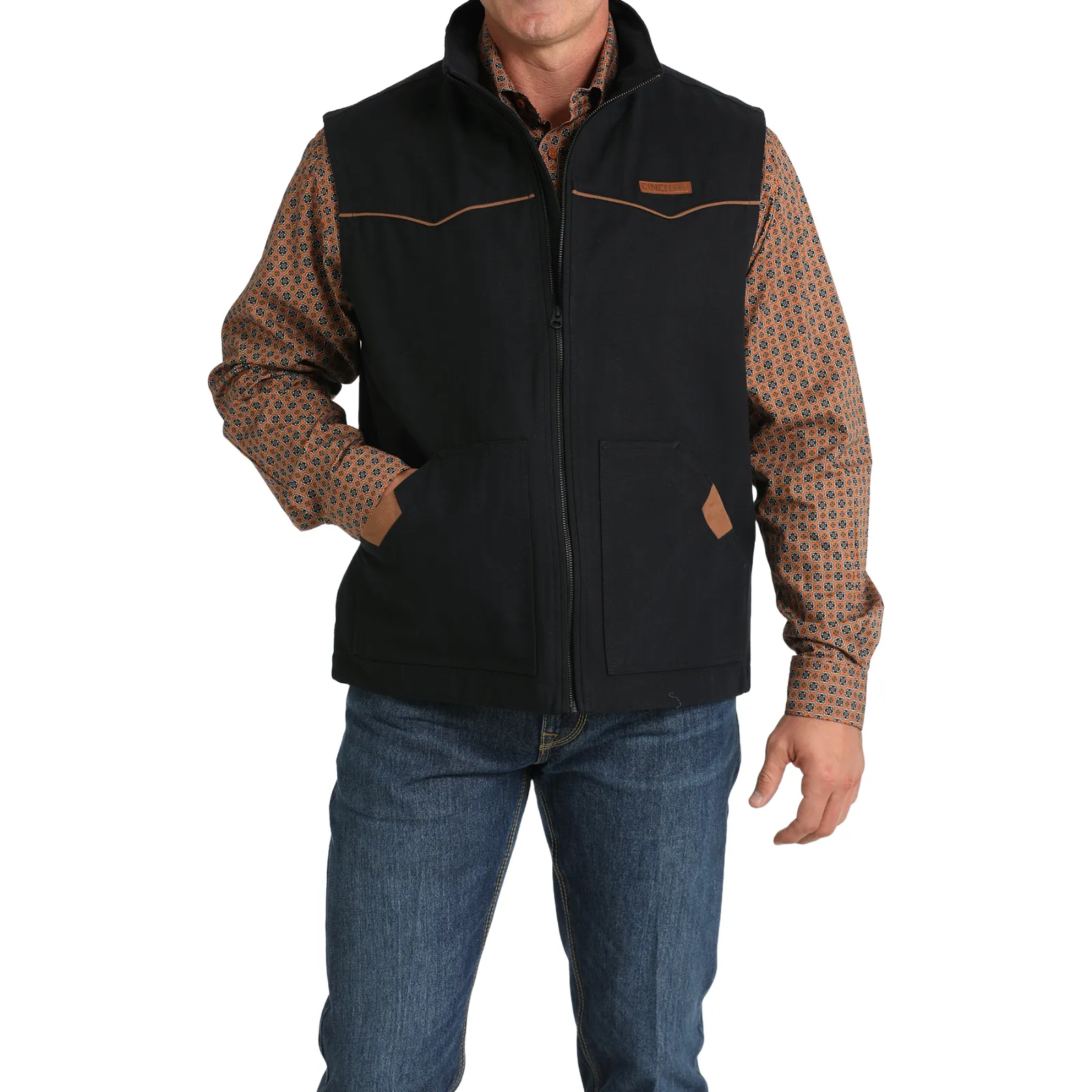 Cinch Mens Black Canvas Vest MWV1908001