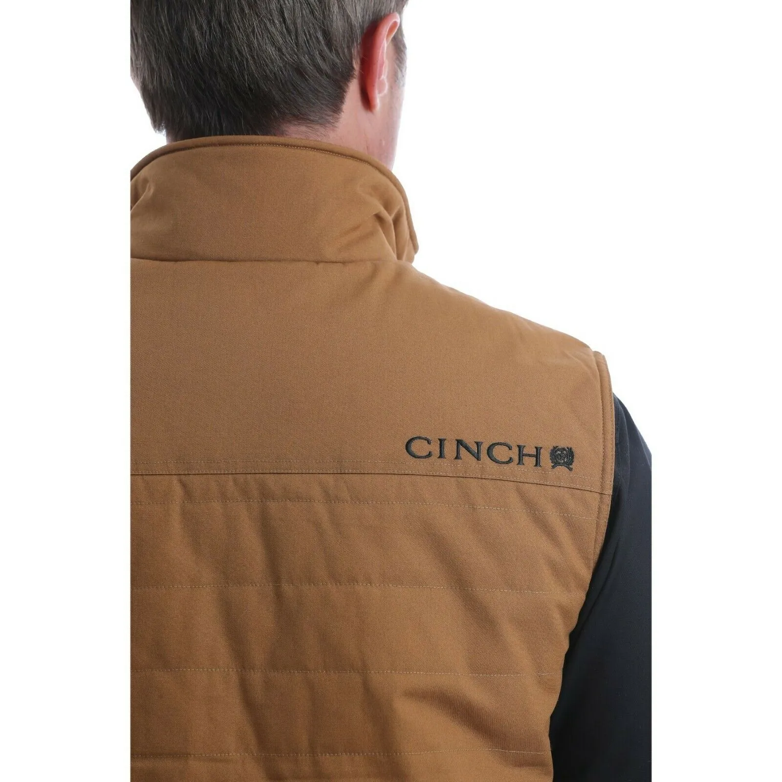 Cinch Men's  Wax Coated Canvas Brown Polyfill Vest MWV1532001