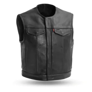 Czar - Men's Motorcycle Black Cowhide Leather Vest