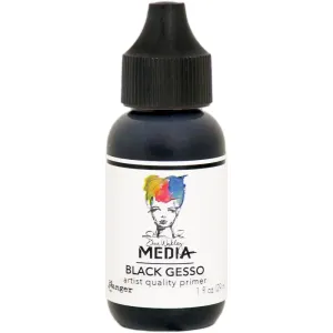 Dina Wakley MEdia - Gesso - Black - 29ml Bottle with Fine Tip