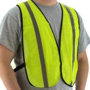 Economical High Visibility Mesh Site Safety Vest - Velcro Close (PK 50 Vests)