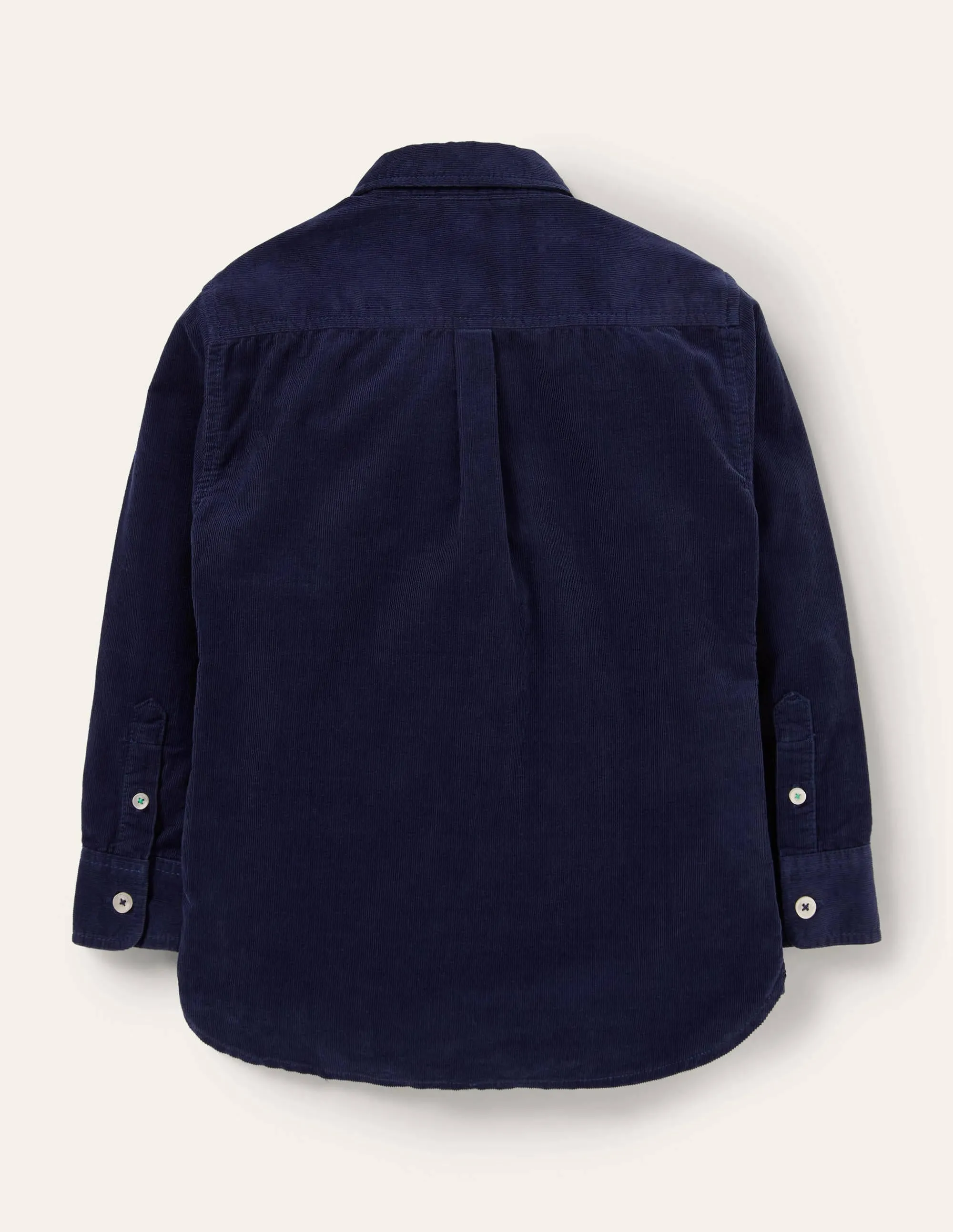 Embroidered Cord Shirt-College Navy Animals