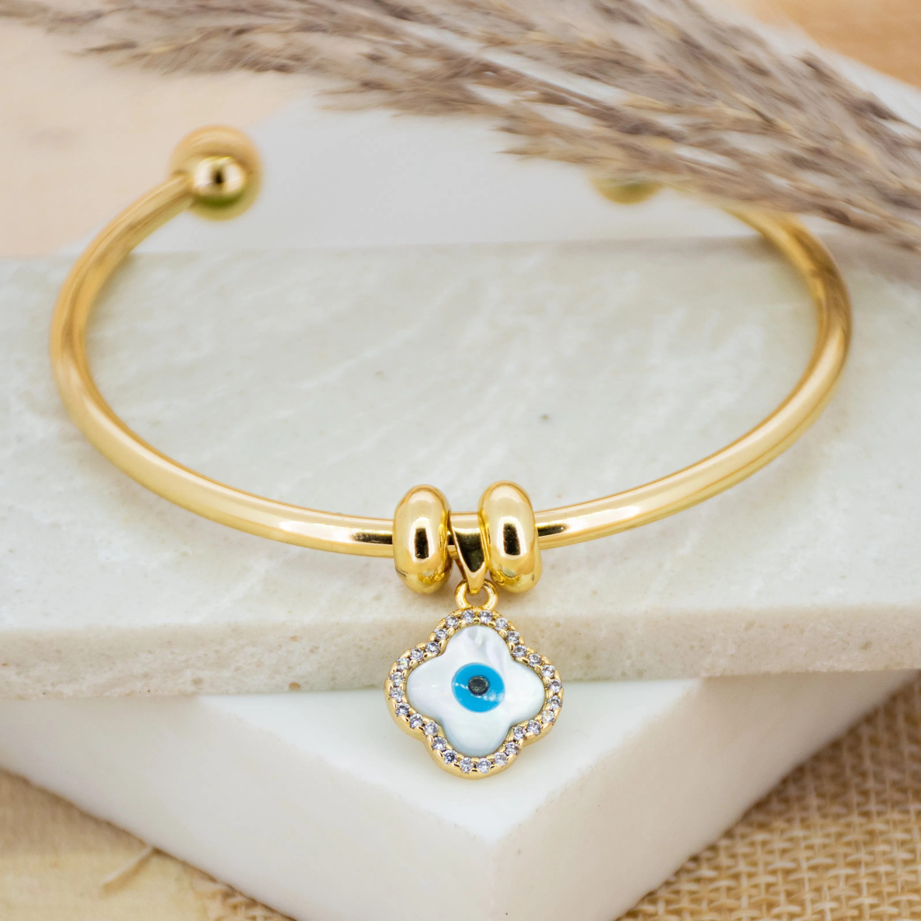 Evil Eye Charm Bangle