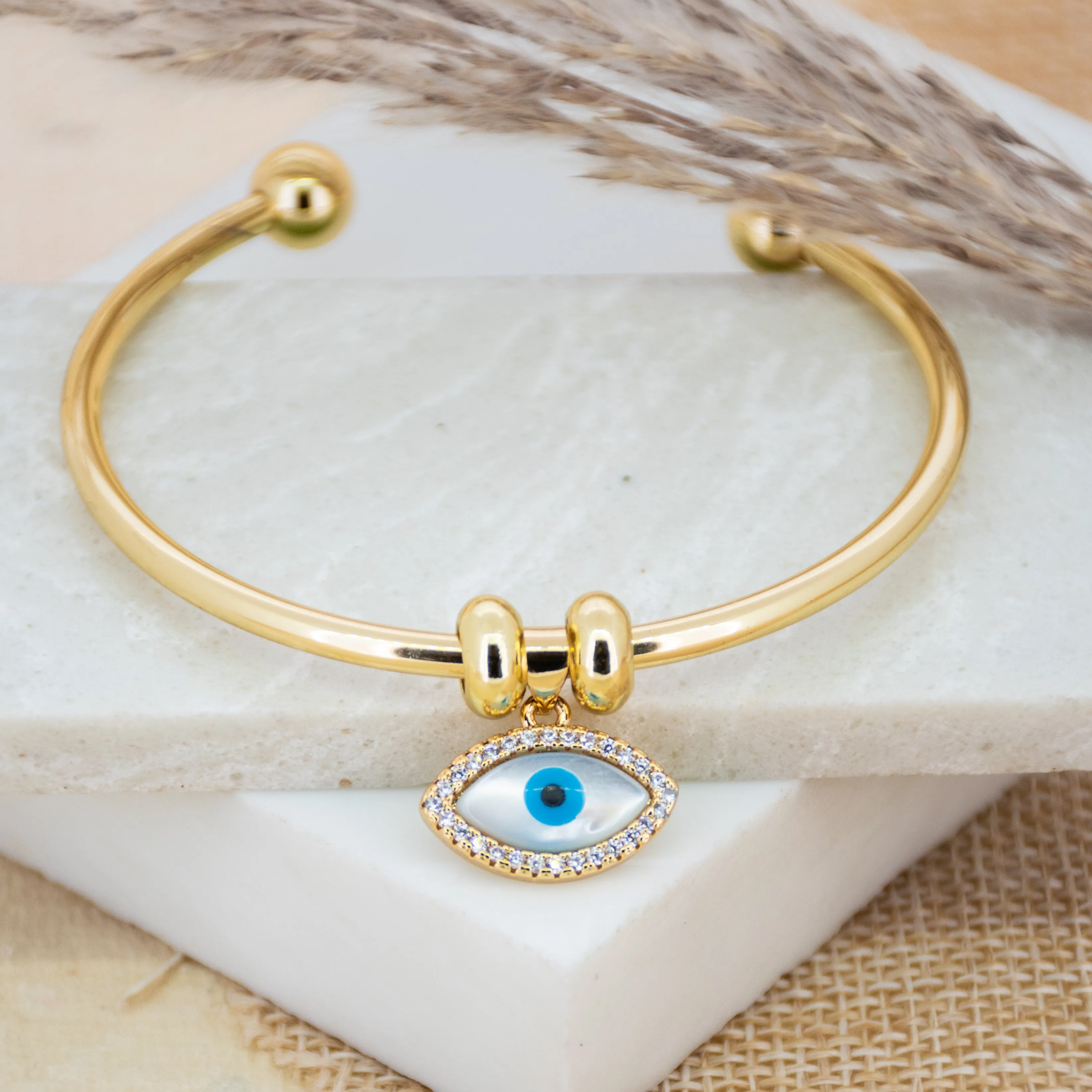 Evil Eye Charm Bangle