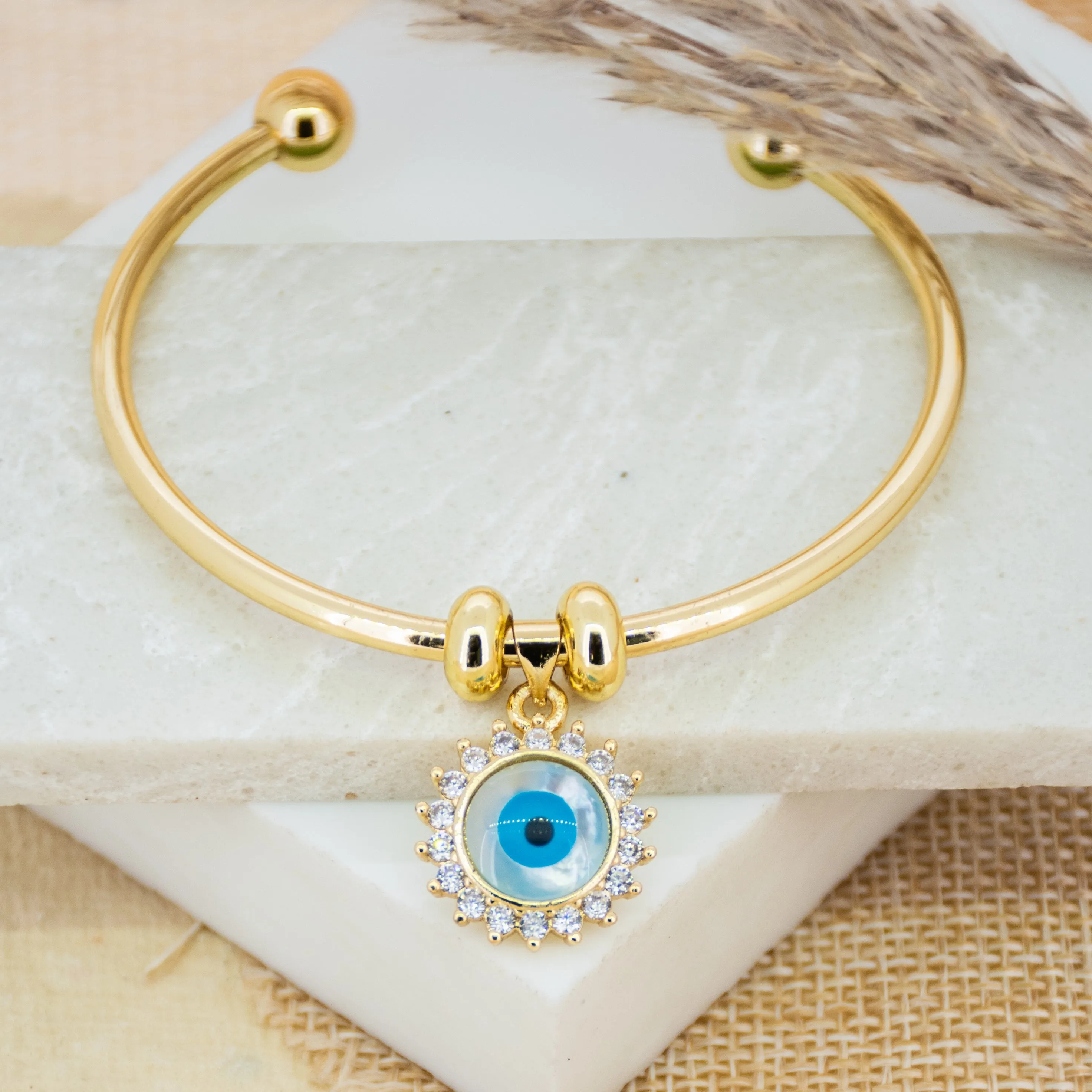 Evil Eye Charm Bangle