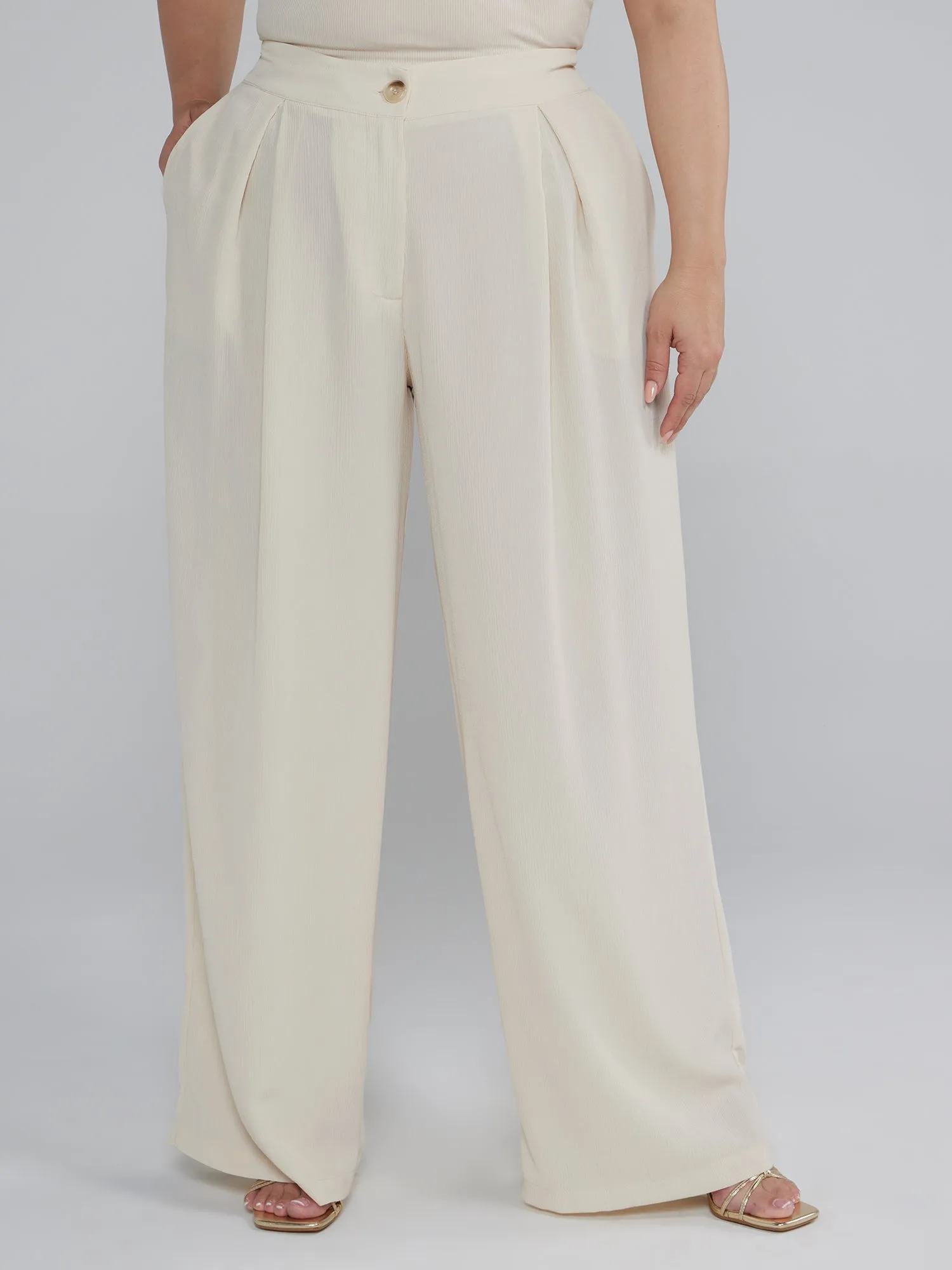 Fashion To Figure - Wide Leg Pleated Pants