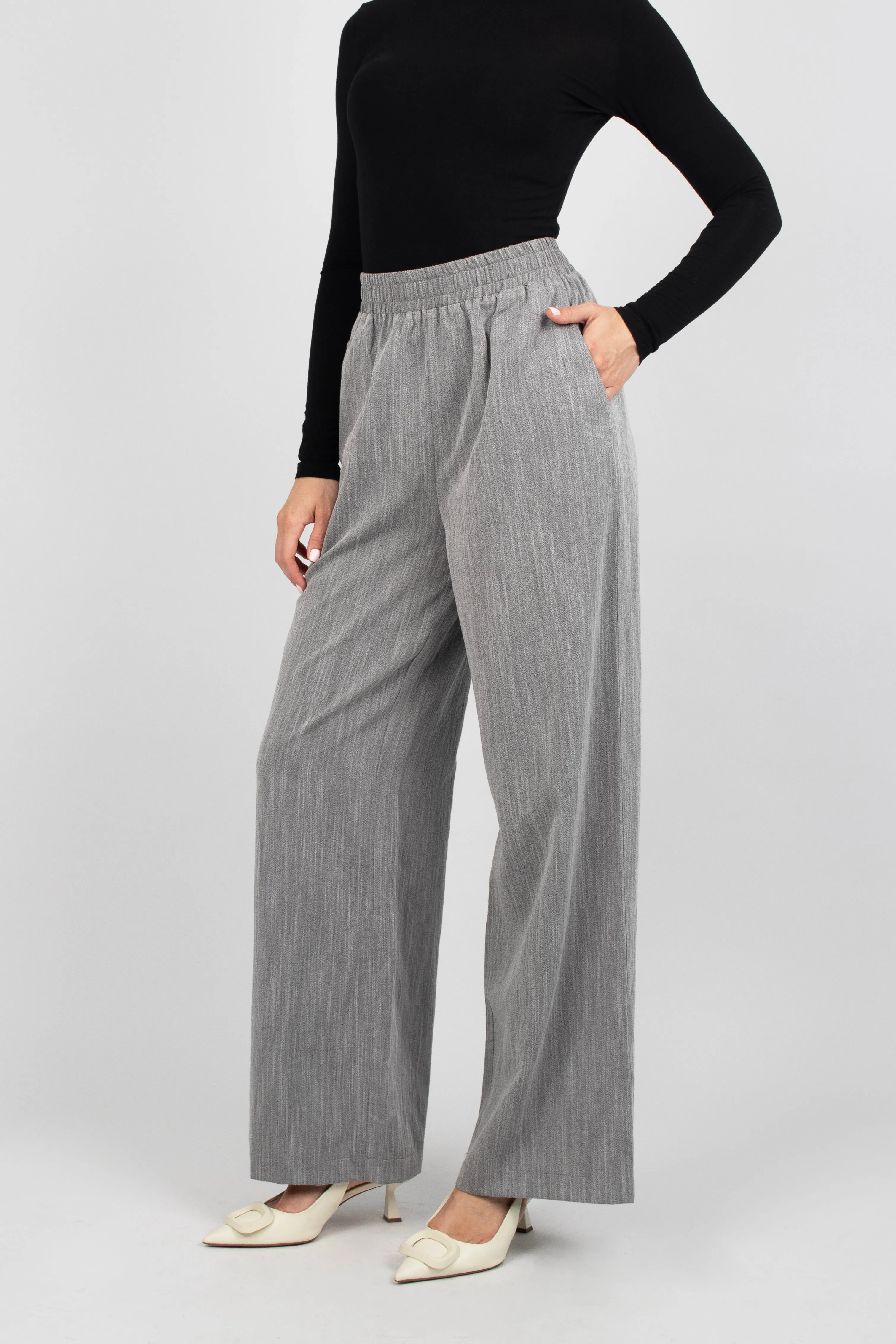 Flowy Wide Leg Pants - Sterling