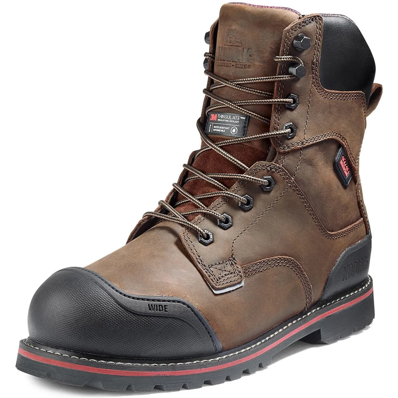 Kodiak Men's Widebody Warm 8" Comp Toe WP Work Boot -Brown- 8353DB