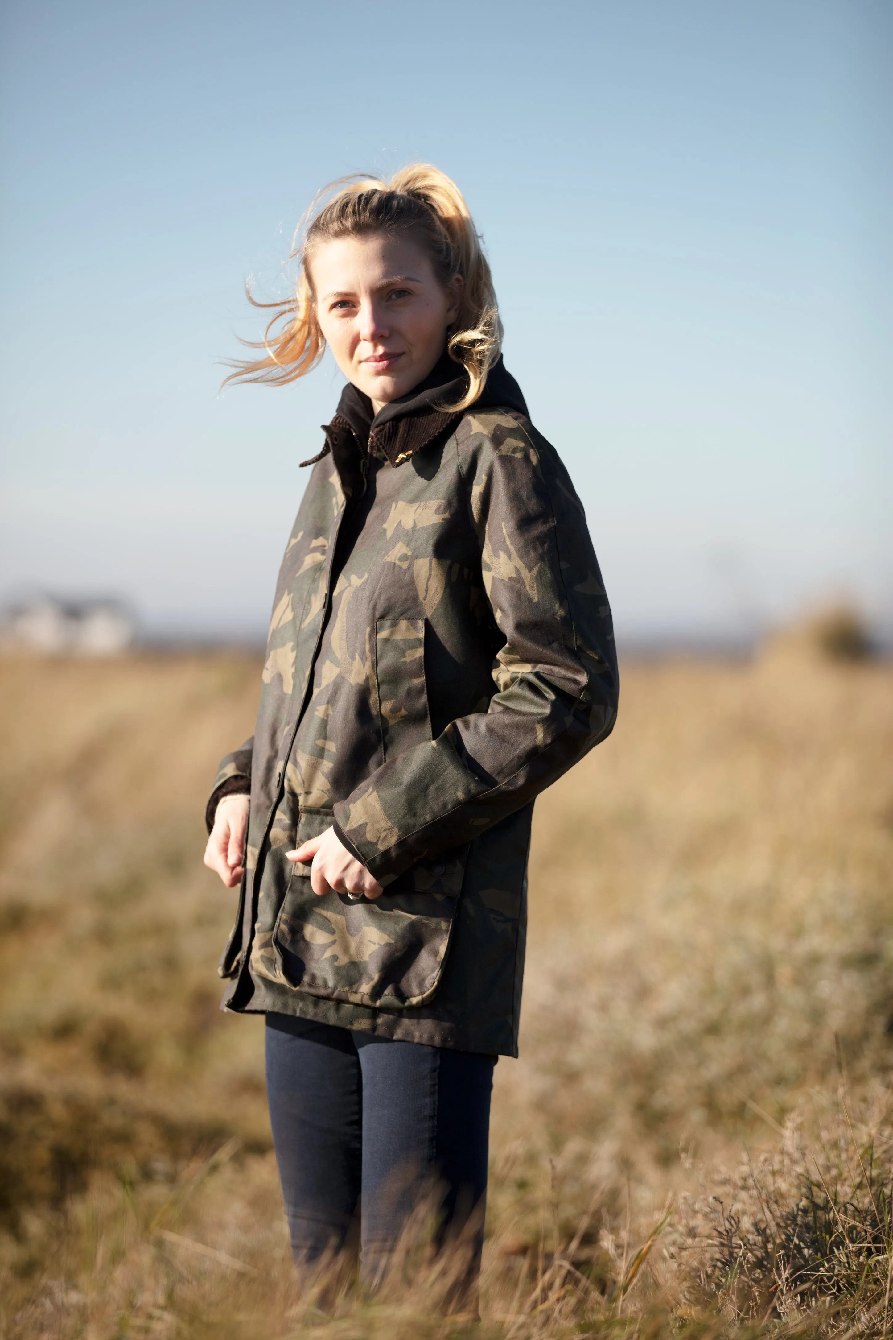 Ladies Landowner Wax Walking Jacket - Olive Camo