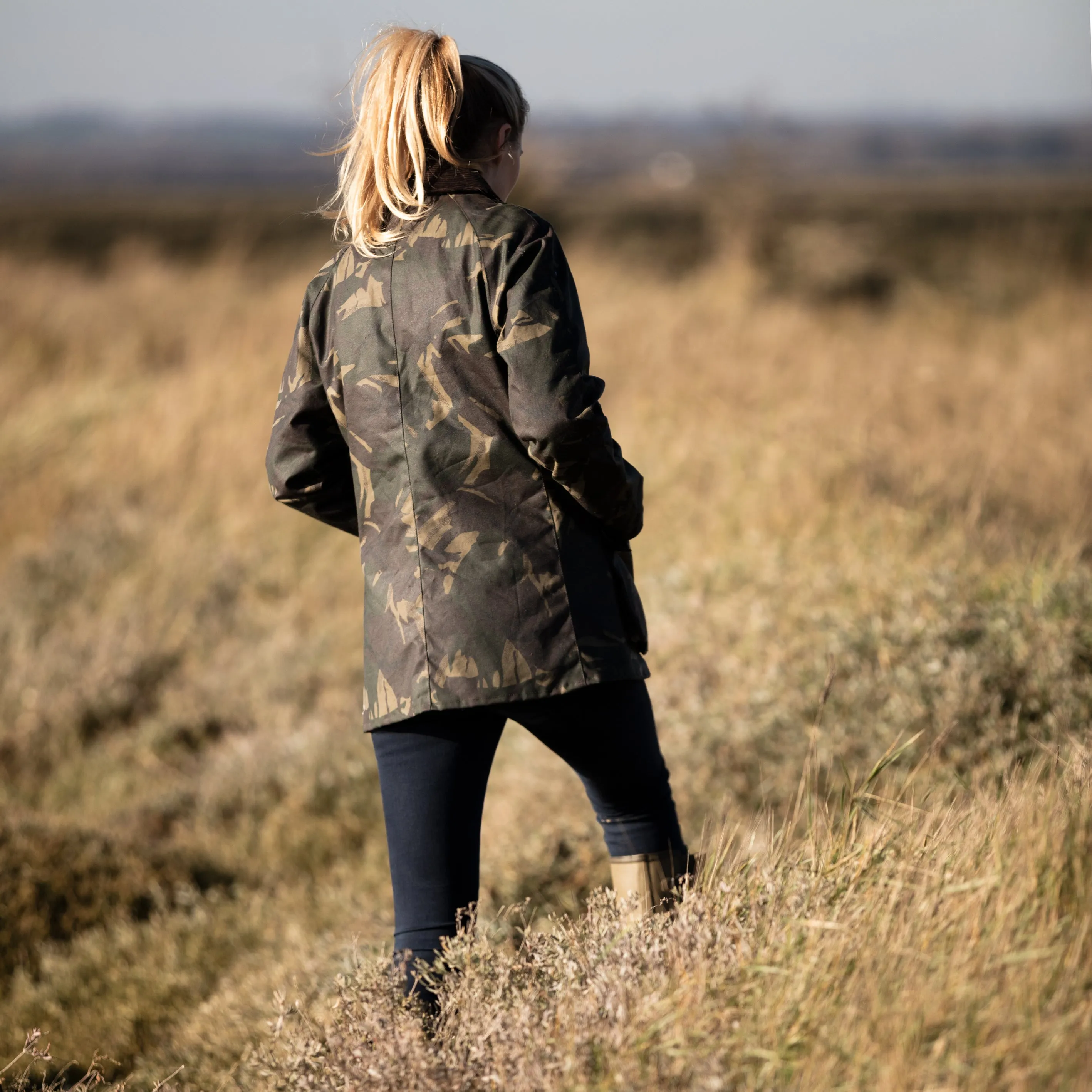 Ladies Landowner Wax Walking Jacket - Olive Camo