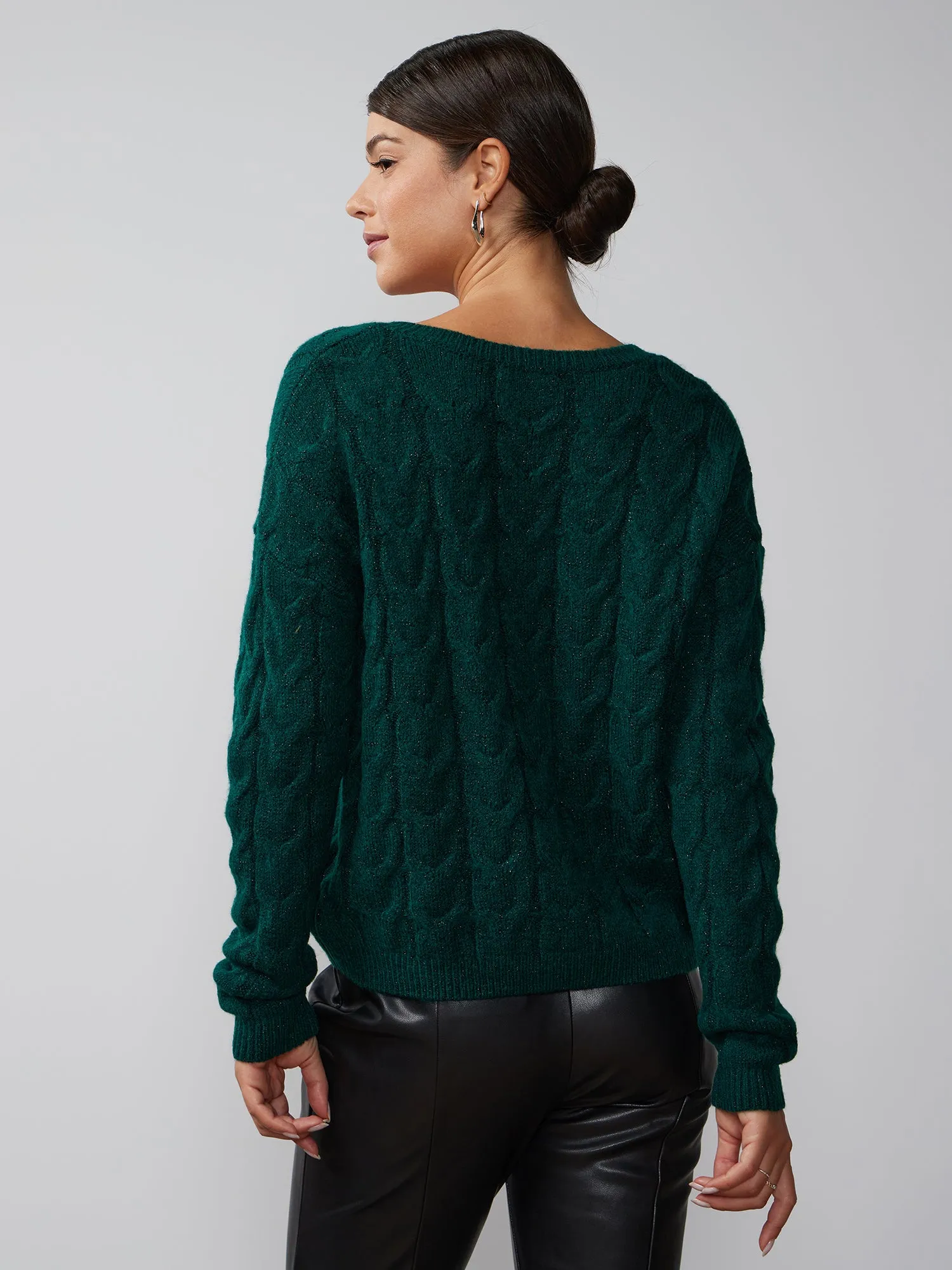 Lurex Cable Knit Sweater