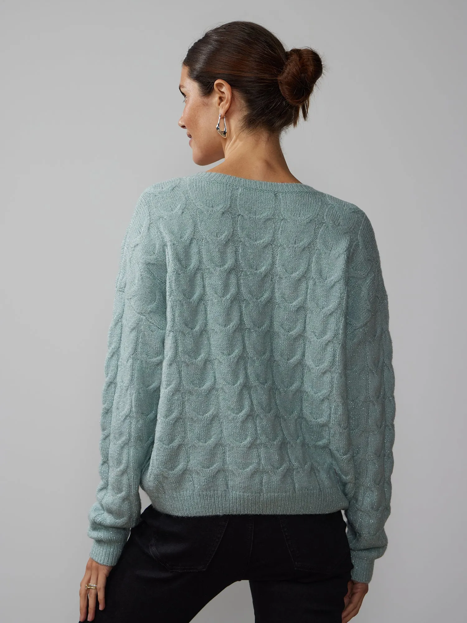 Lurex Cable Knit Sweater