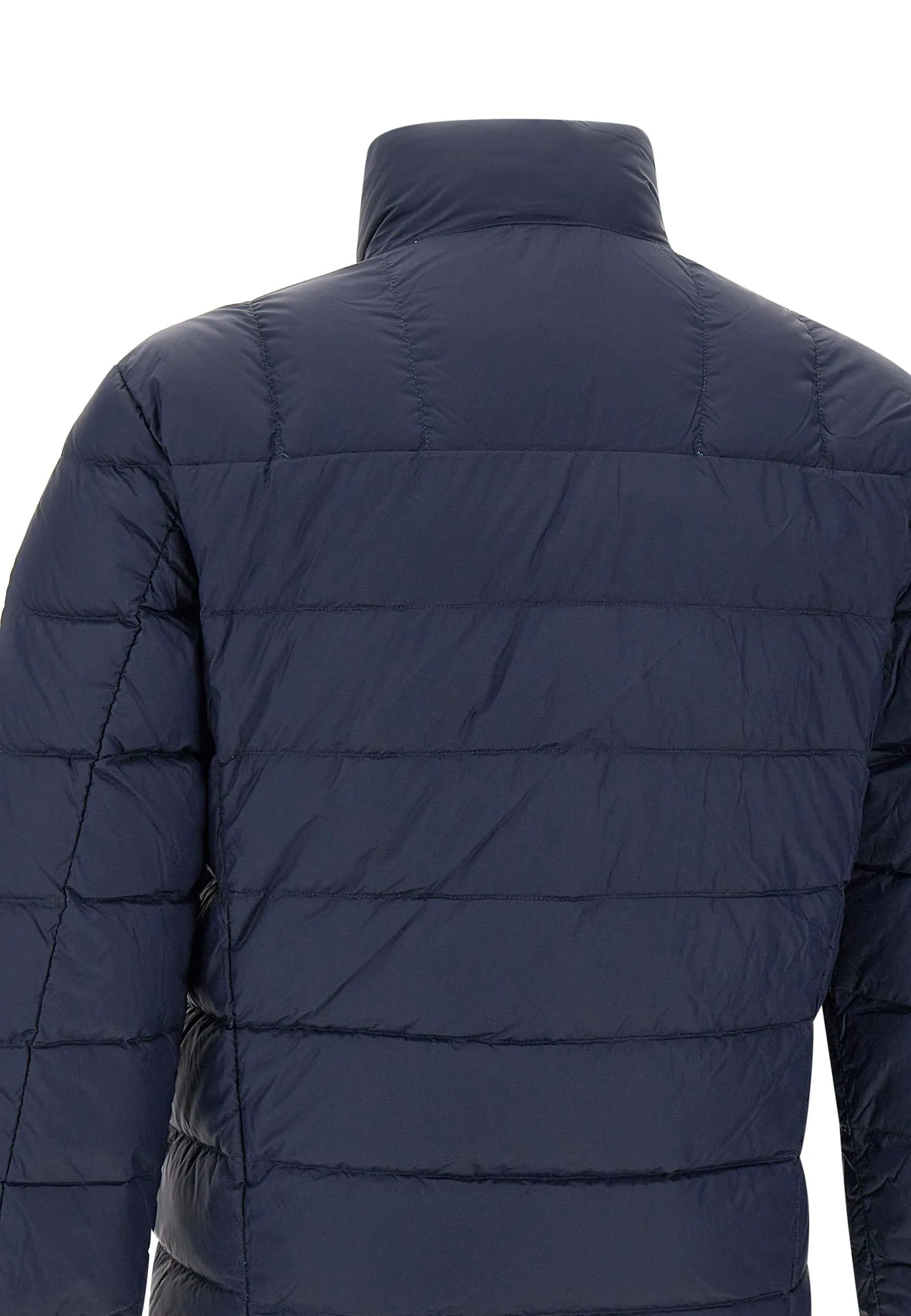 Men's Blue Down Jacket with Belt