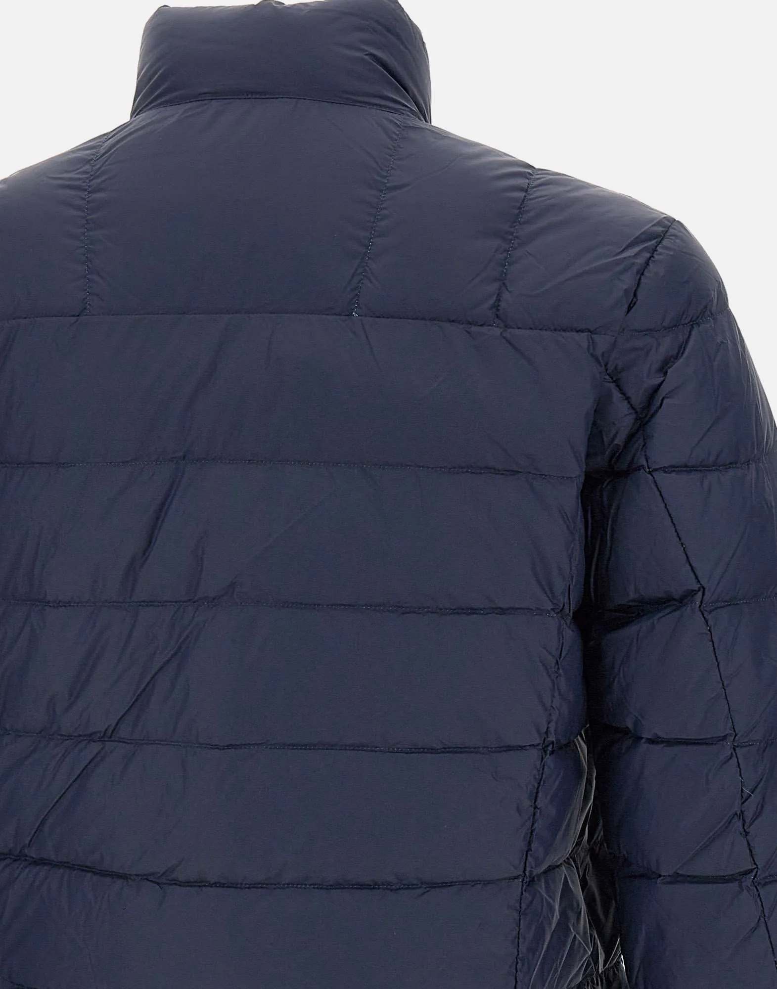 Men's Blue Down Jacket with Belt