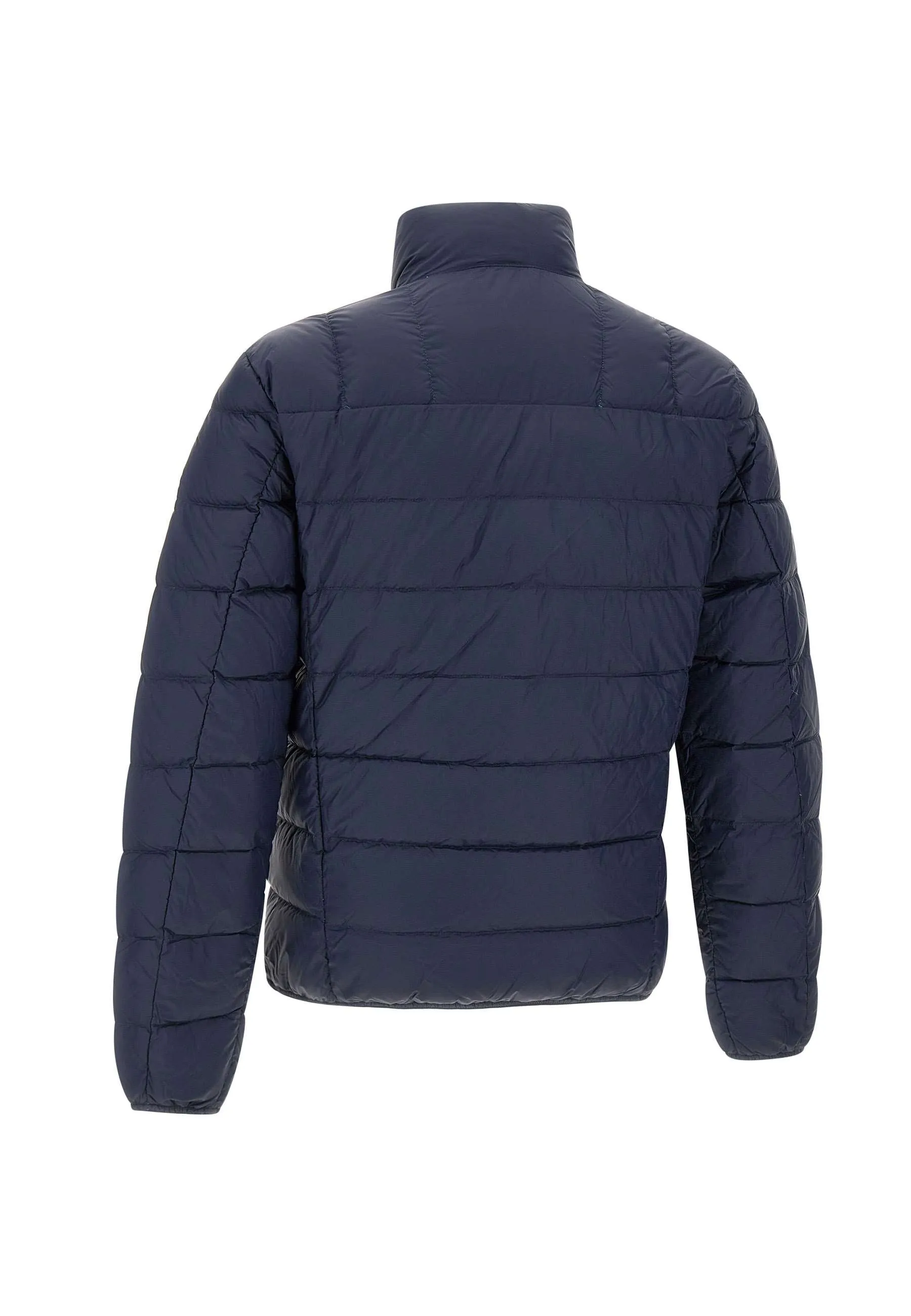 Men's Blue Down Jacket with Belt