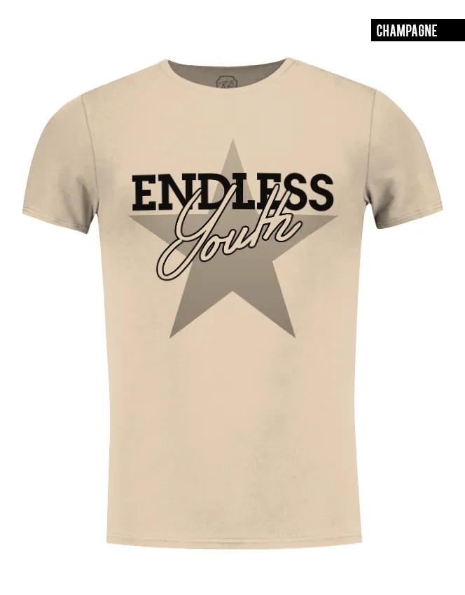 Men's Stylish Casual T-shirt "Endless Youth" Scoop Crew Neck / Color Option / MD750