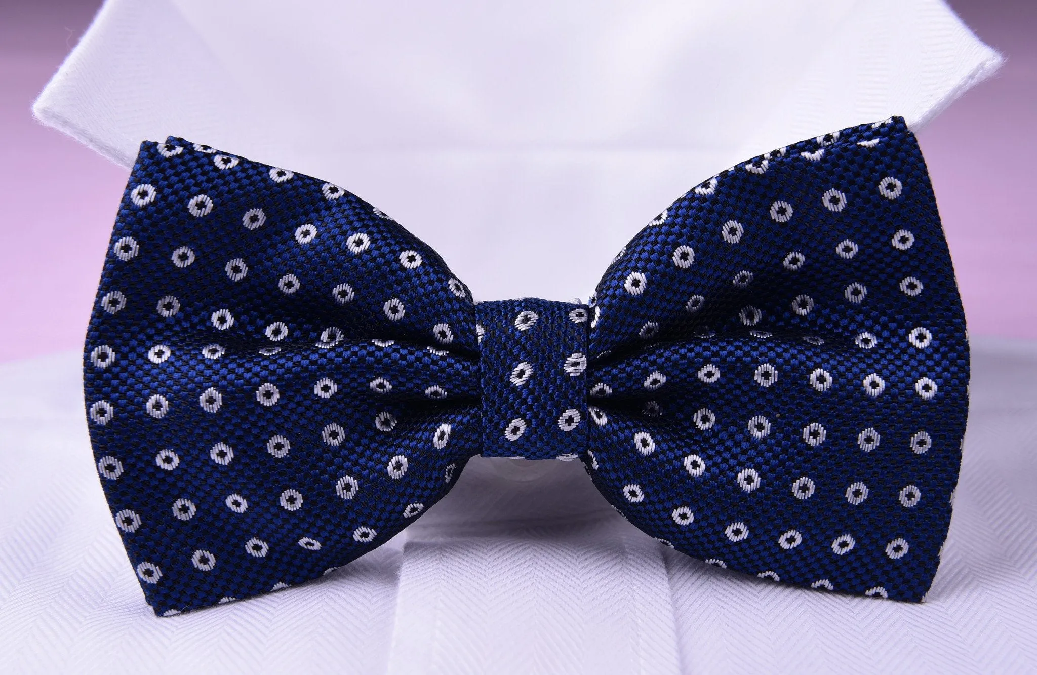 Navy Blue Semi Formal Automatic Drone Casual Bow Tie