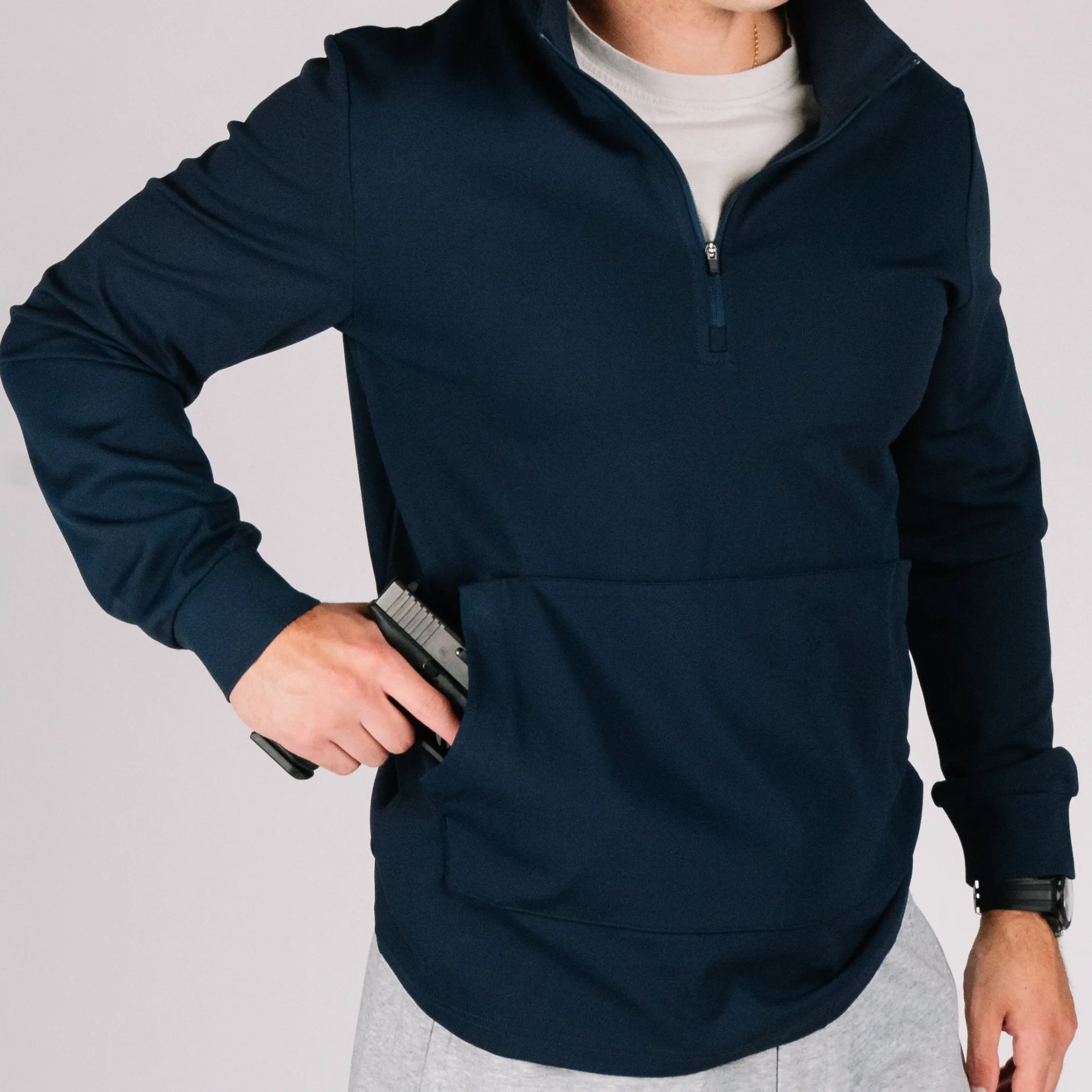 NEW! Durable Quarter Zip - Navy Blue