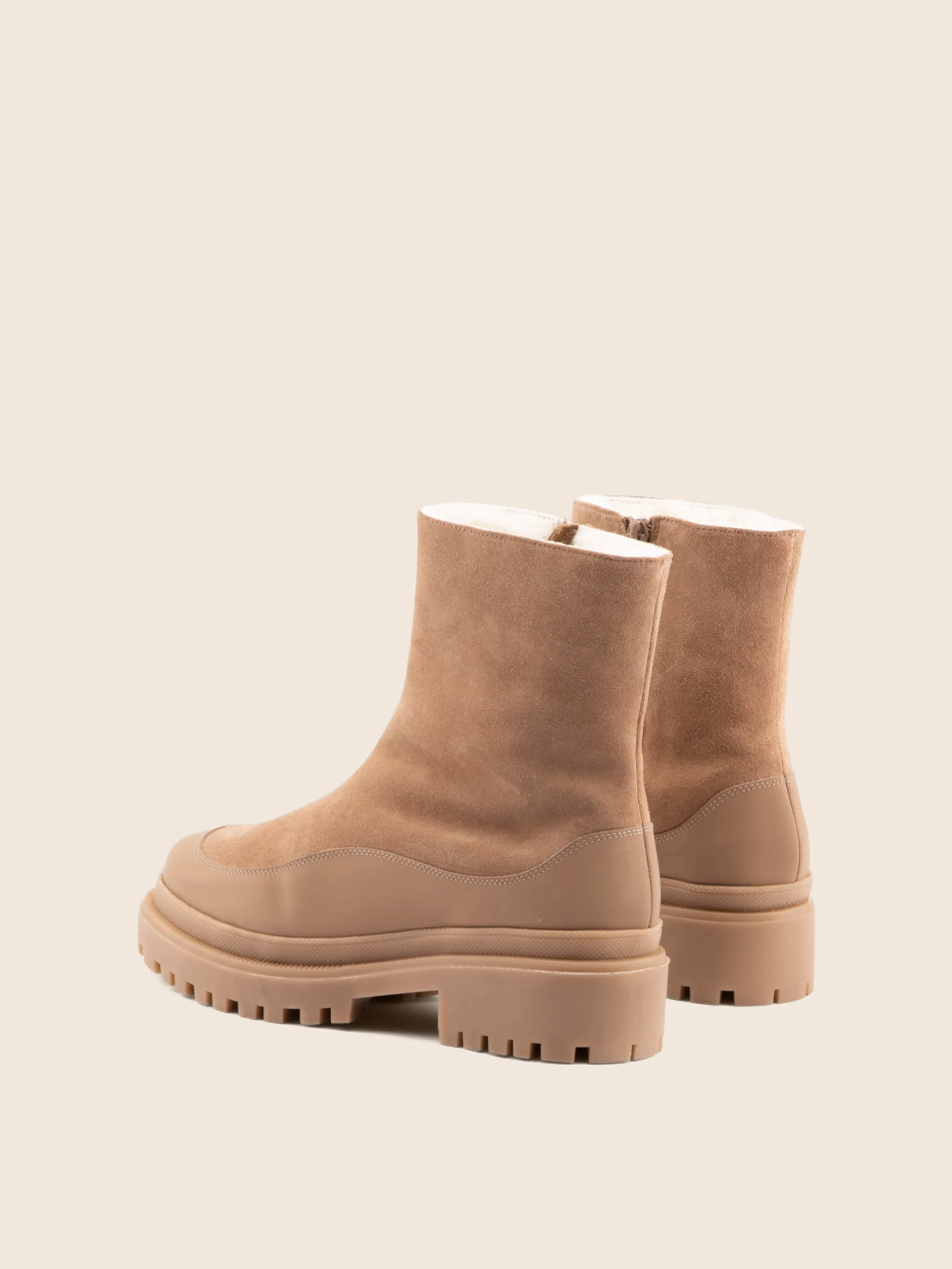 Nisa Tan Lined Boot