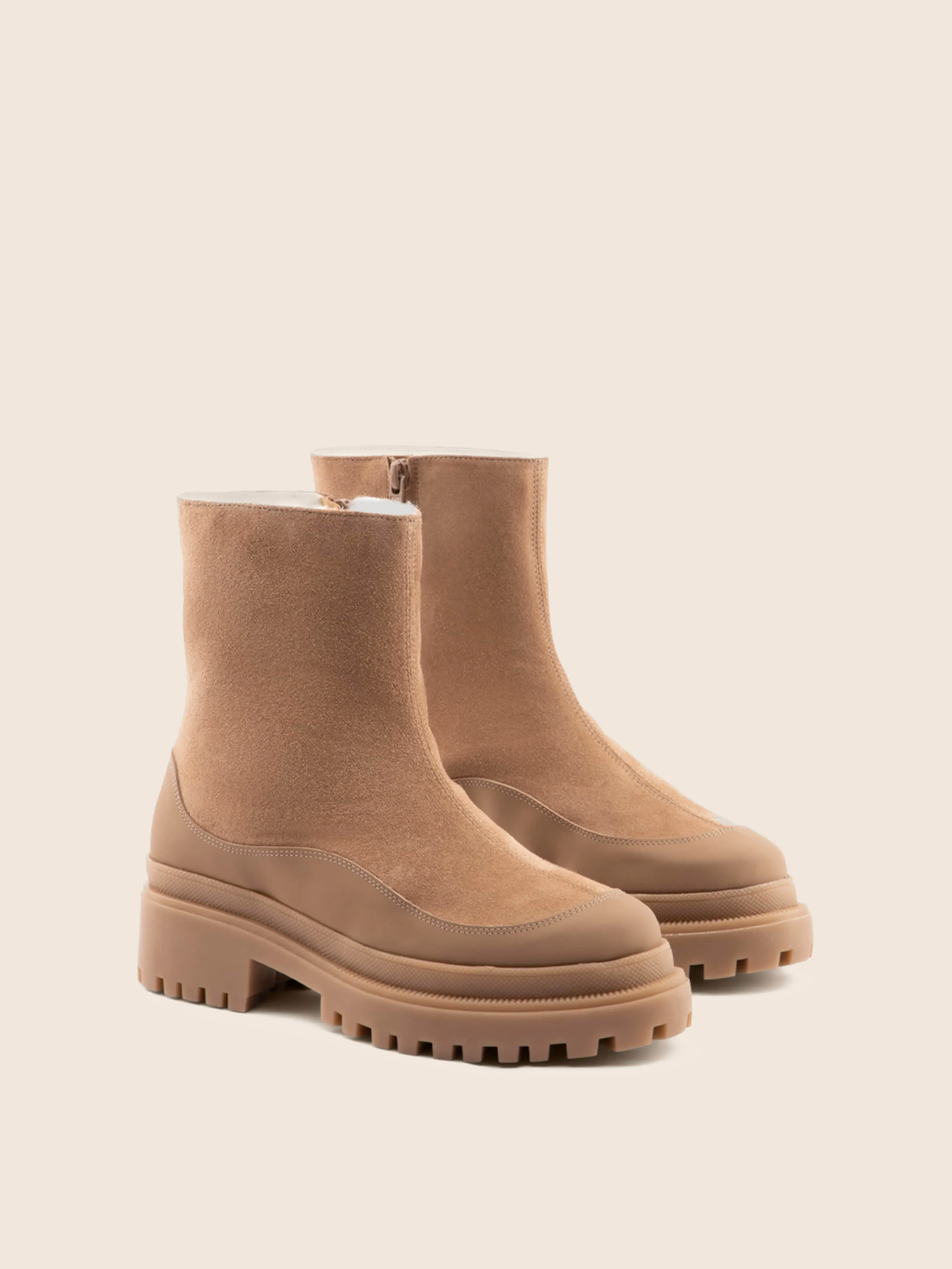 Nisa Tan Lined Boot