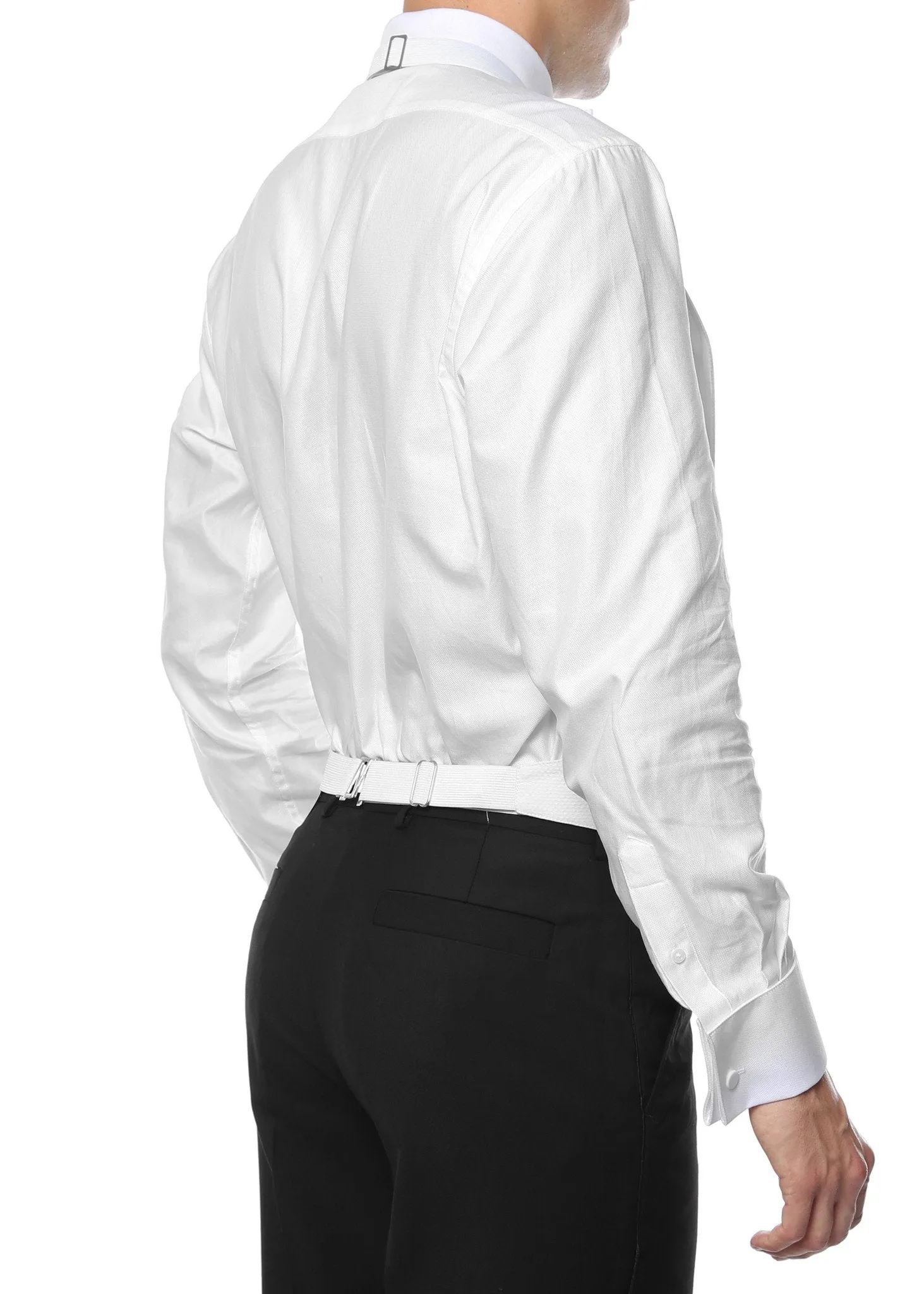 Premium White Cotton Backless Tuxedo Vest & Bow Tie