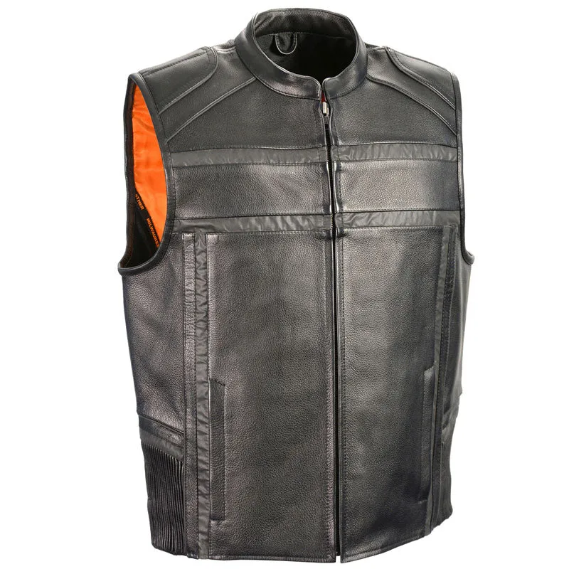 REFLECTIVE BAND & PIPING ZIP FRONT VEST