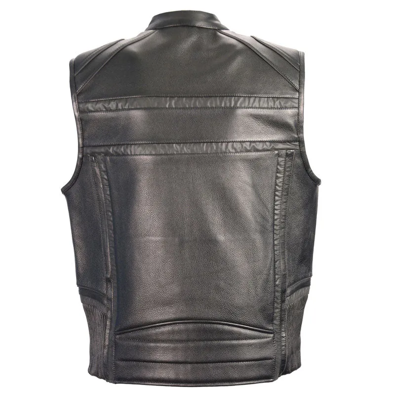 REFLECTIVE BAND & PIPING ZIP FRONT VEST