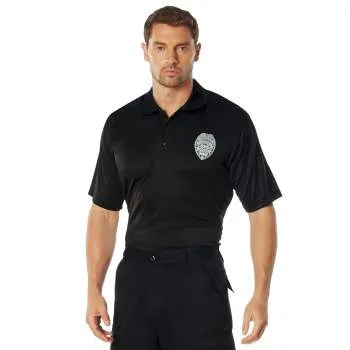 Rothco Moisture Wicking Security Polo Shirt With Badge / Black