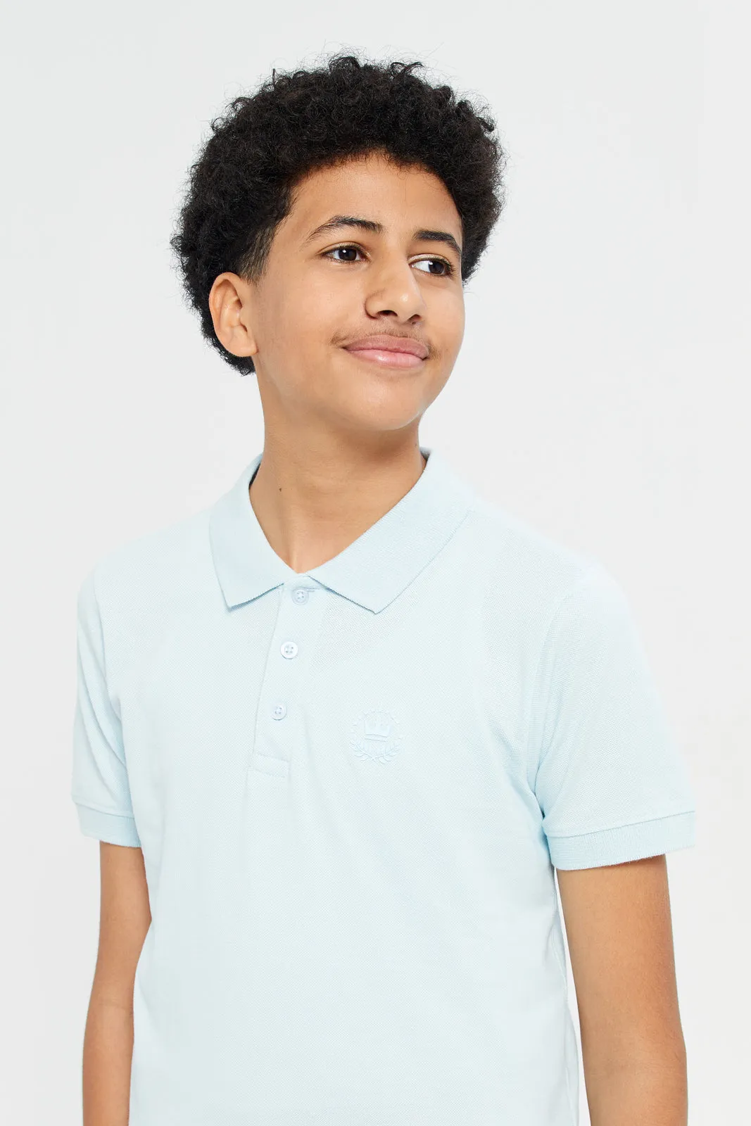 Senior Boys Blue And Navy Polo Shirts Set (2 Piece)