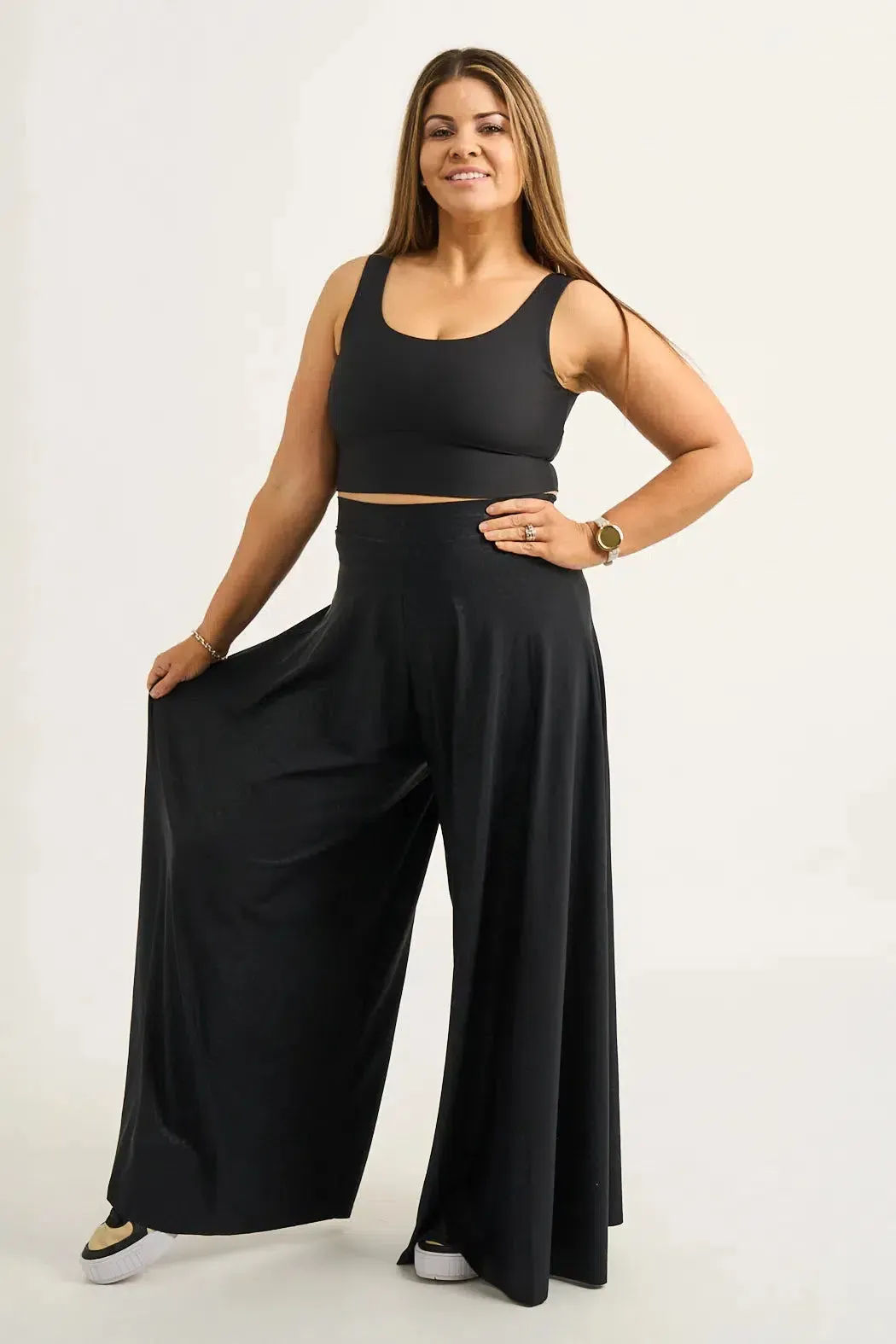 Silky Palazzo Pant - Black Exotic Touch Jag