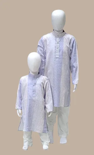 Soft Grey Embroidered Kurta Set