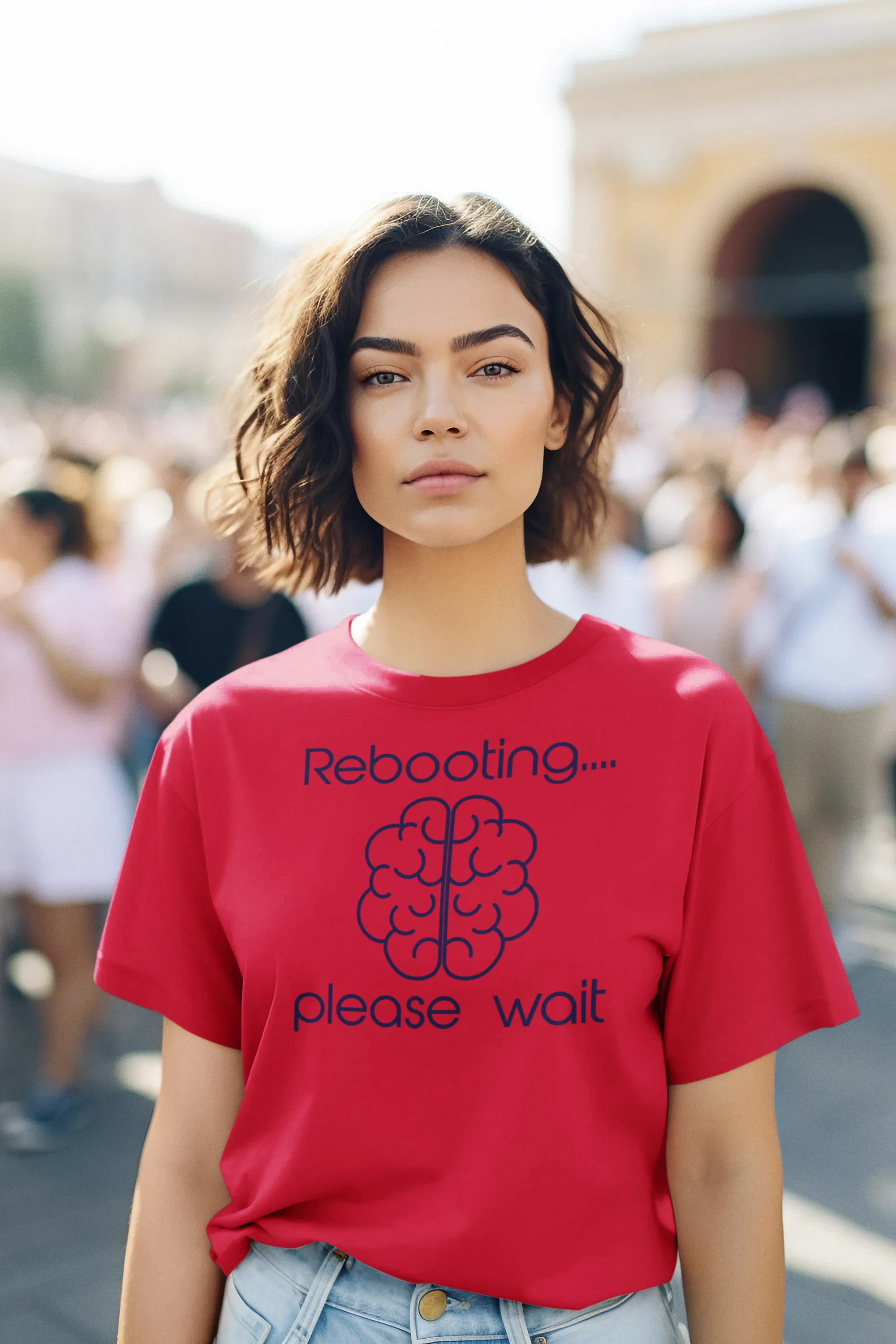 Style yourself with  "Rebooting...Please Wait" Women's Cotton T-Shirts