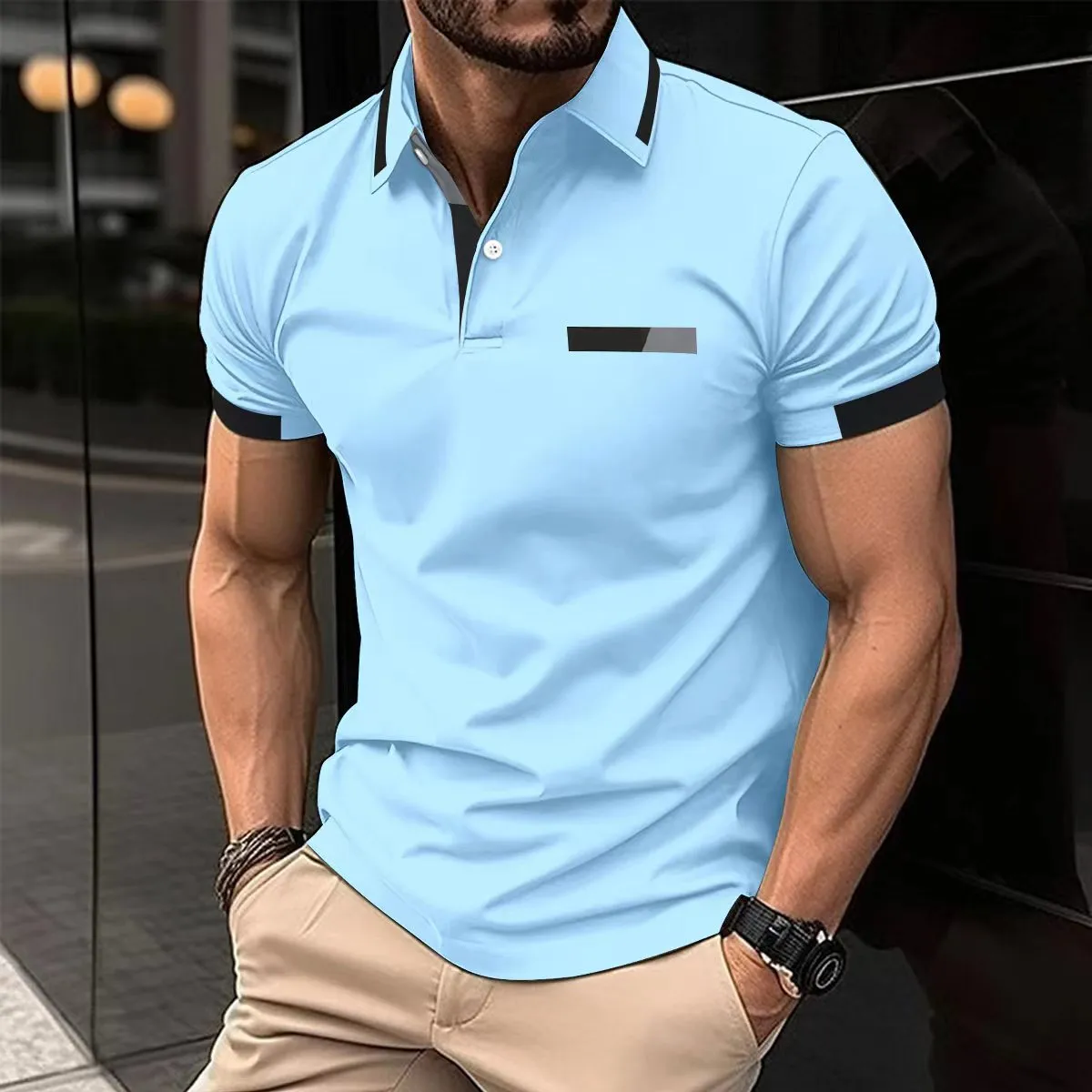 Stylish Turn-Down Collar Shirt