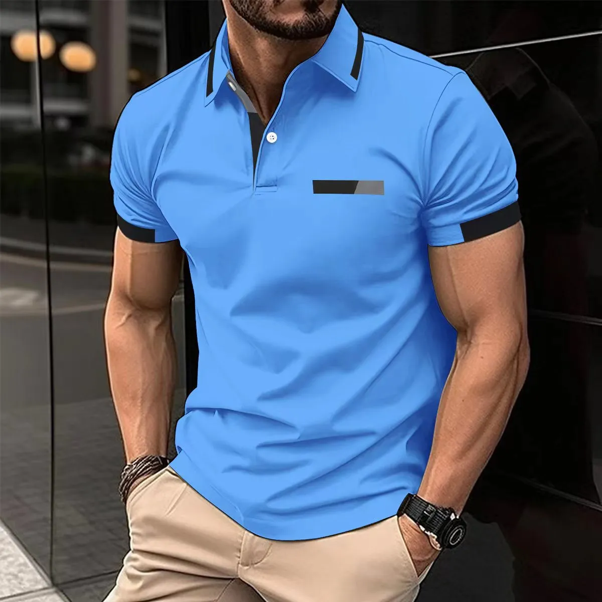 Stylish Turn-Down Collar Shirt