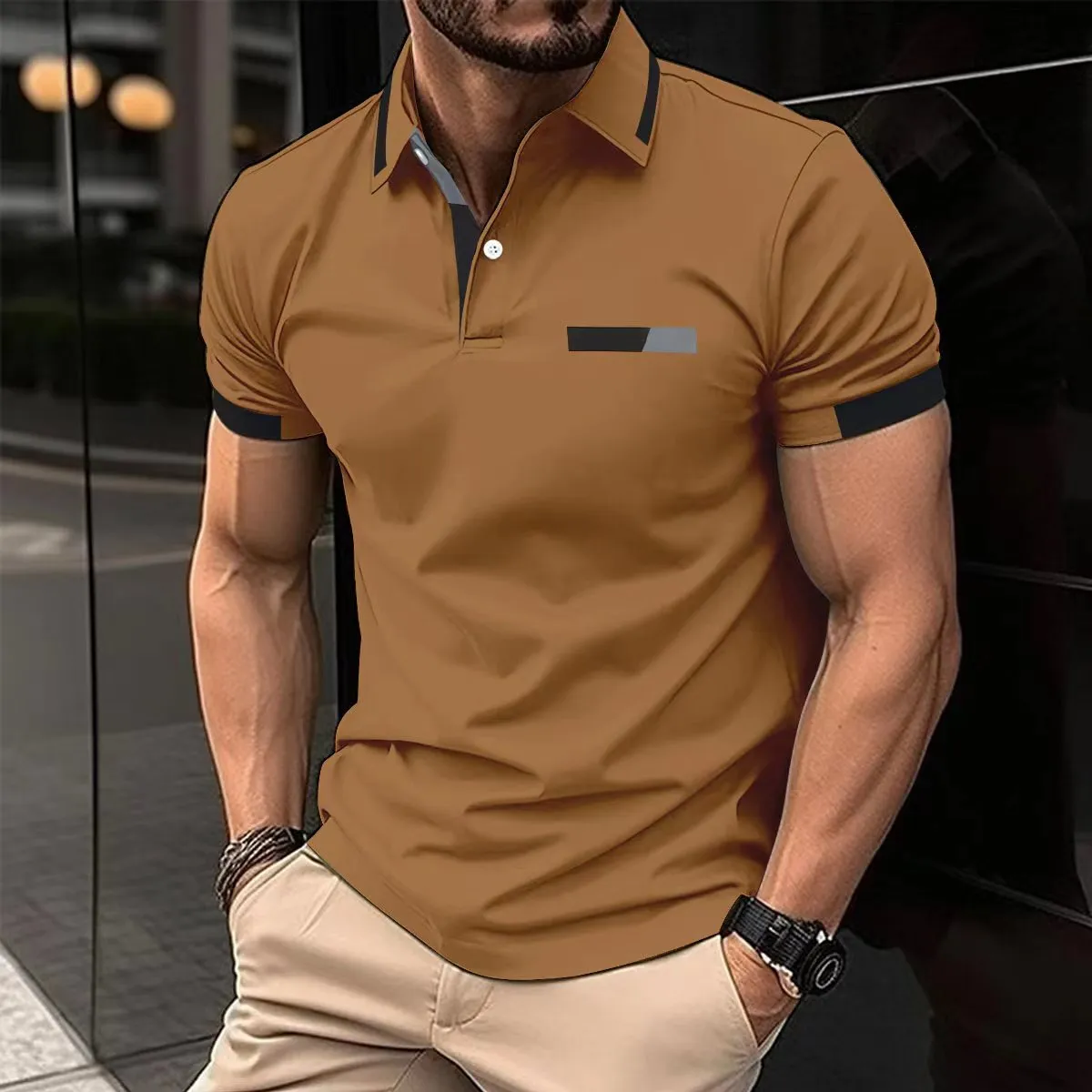 Stylish Turn-Down Collar Shirt