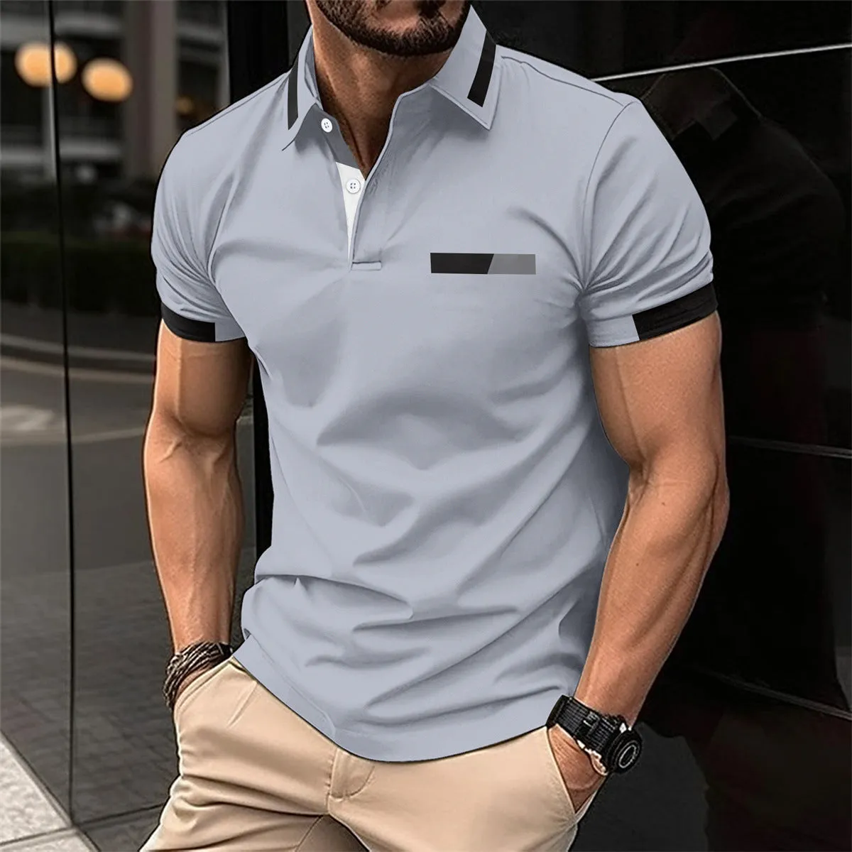 Stylish Turn-Down Collar Shirt