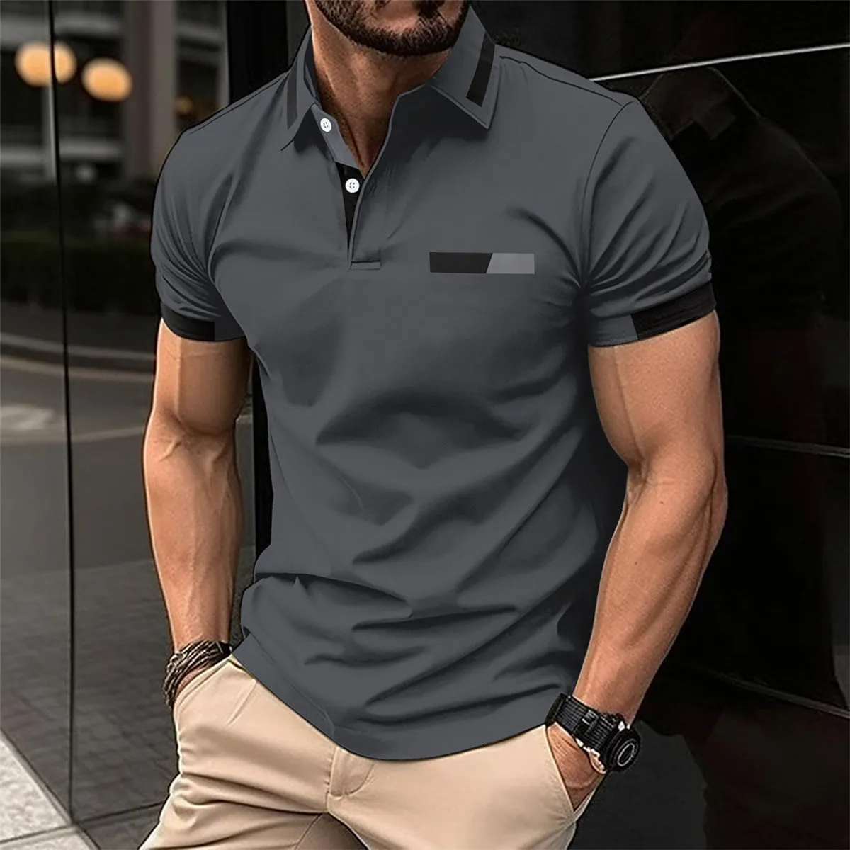 Stylish Turn-Down Collar Shirt