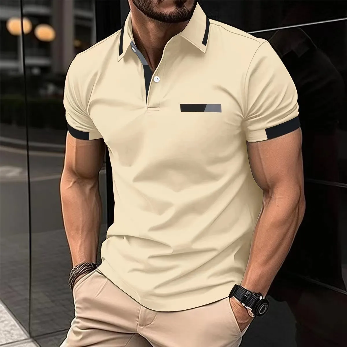 Stylish Turn-Down Collar Shirt