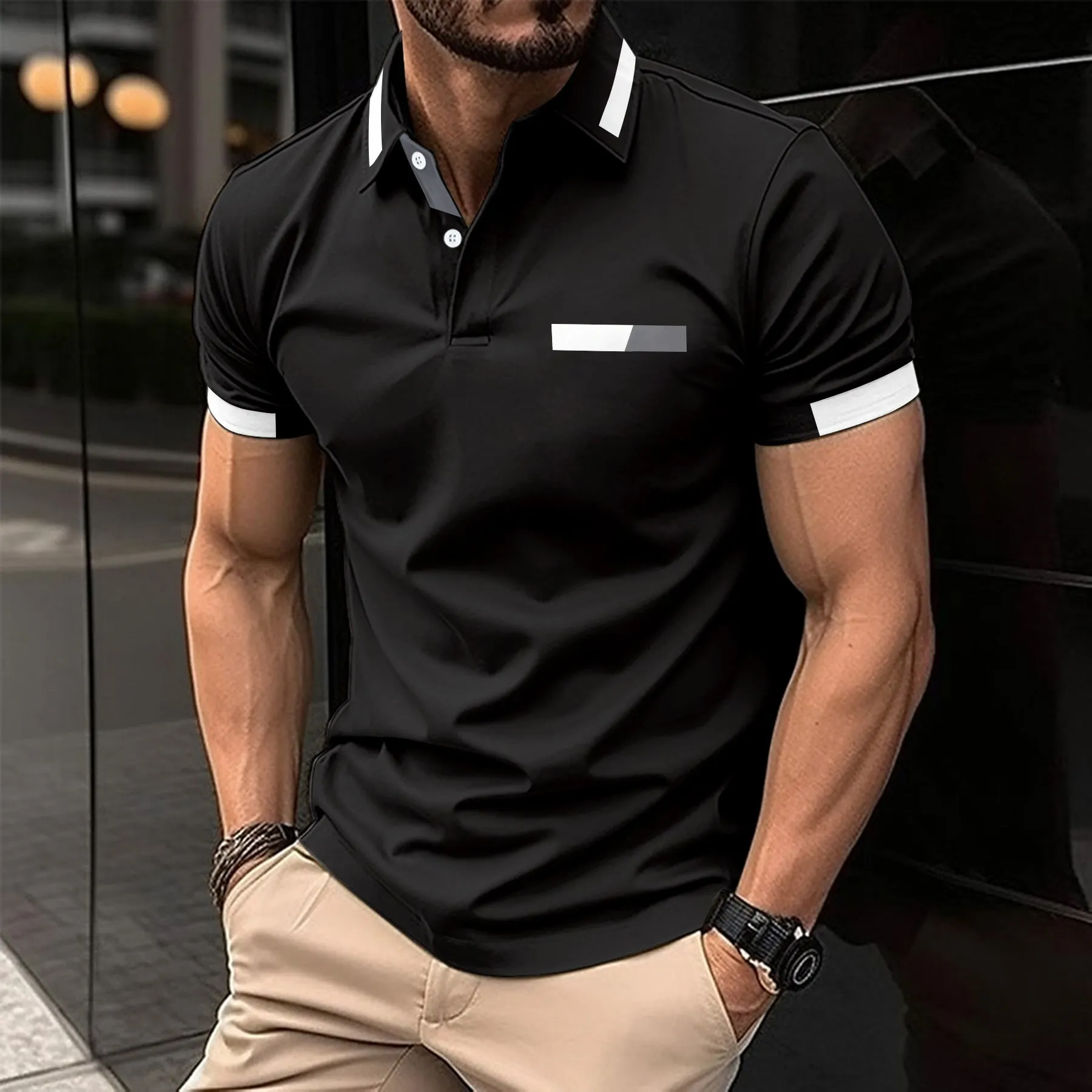 Stylish Turn-Down Collar Shirt