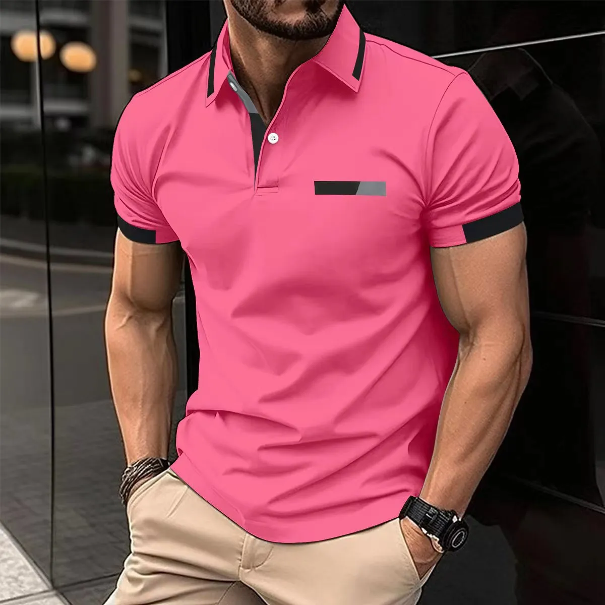 Stylish Turn-Down Collar Shirt